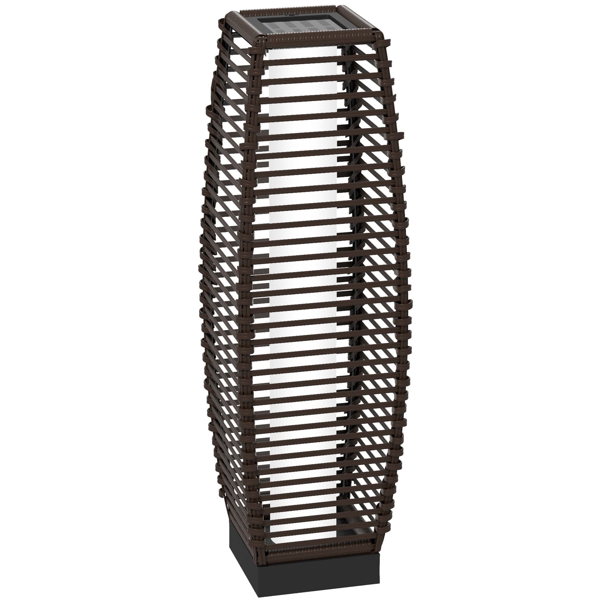 Outsunny Waterproof Solar Pathway Lantern: Automatic LED Lighting for Outdoor Spaces, Decorative Brown Finish | Aosom UK