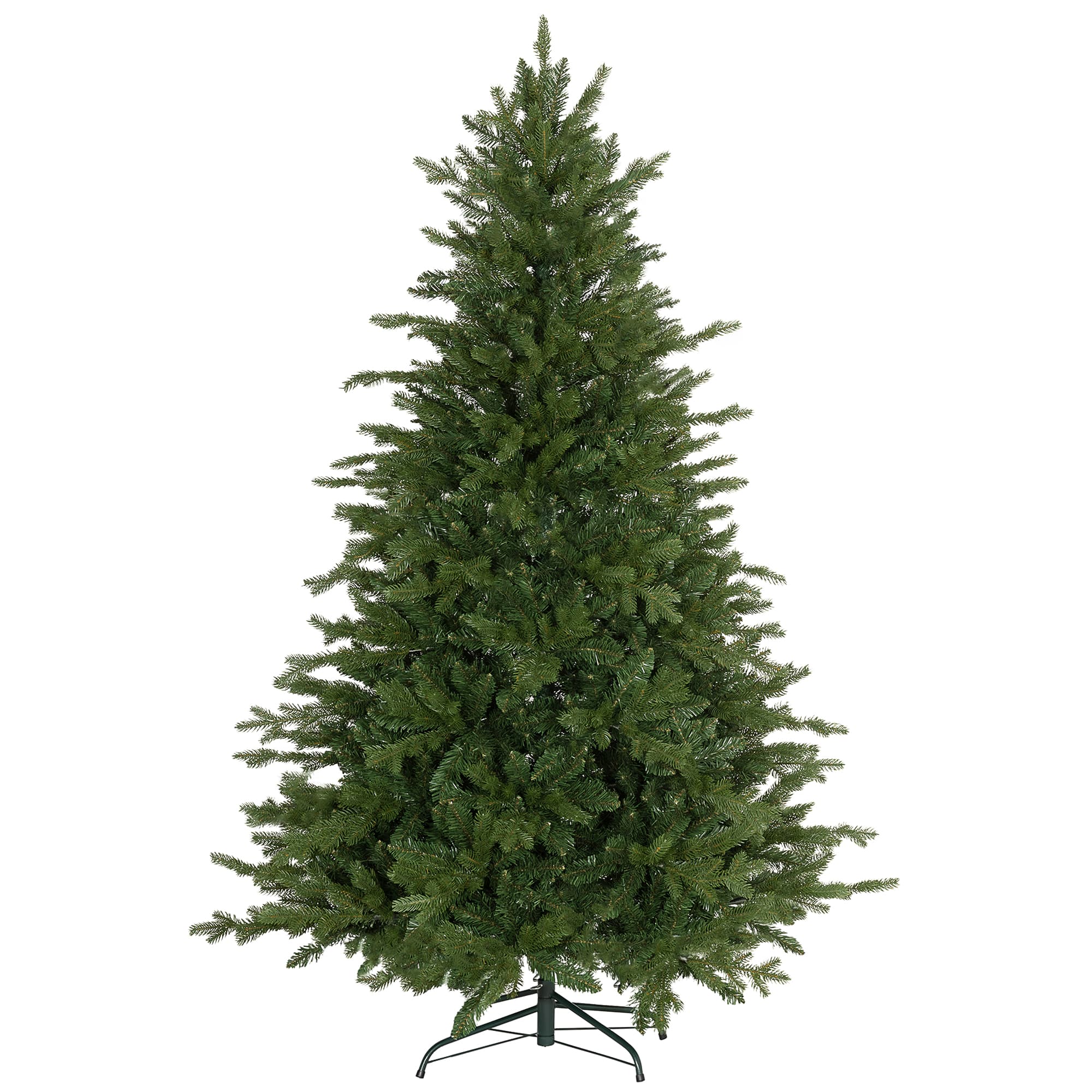 HOMCOM 6ft Artificial Christmas Tree with 1821 Tips, Metal Base, Realistic Hinged Xmas Tree for Home Office, Green | Aosom UK