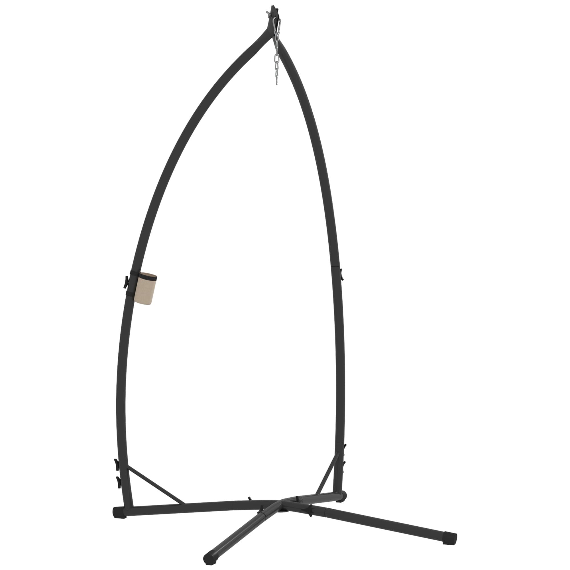 Outsunny Hammock Chair Stand Only, Hanging Chair Stand with X-Shape Base, Heavy Duty Steel Single Hammock Egg Swing Frame for Indoor Outdoor, Black