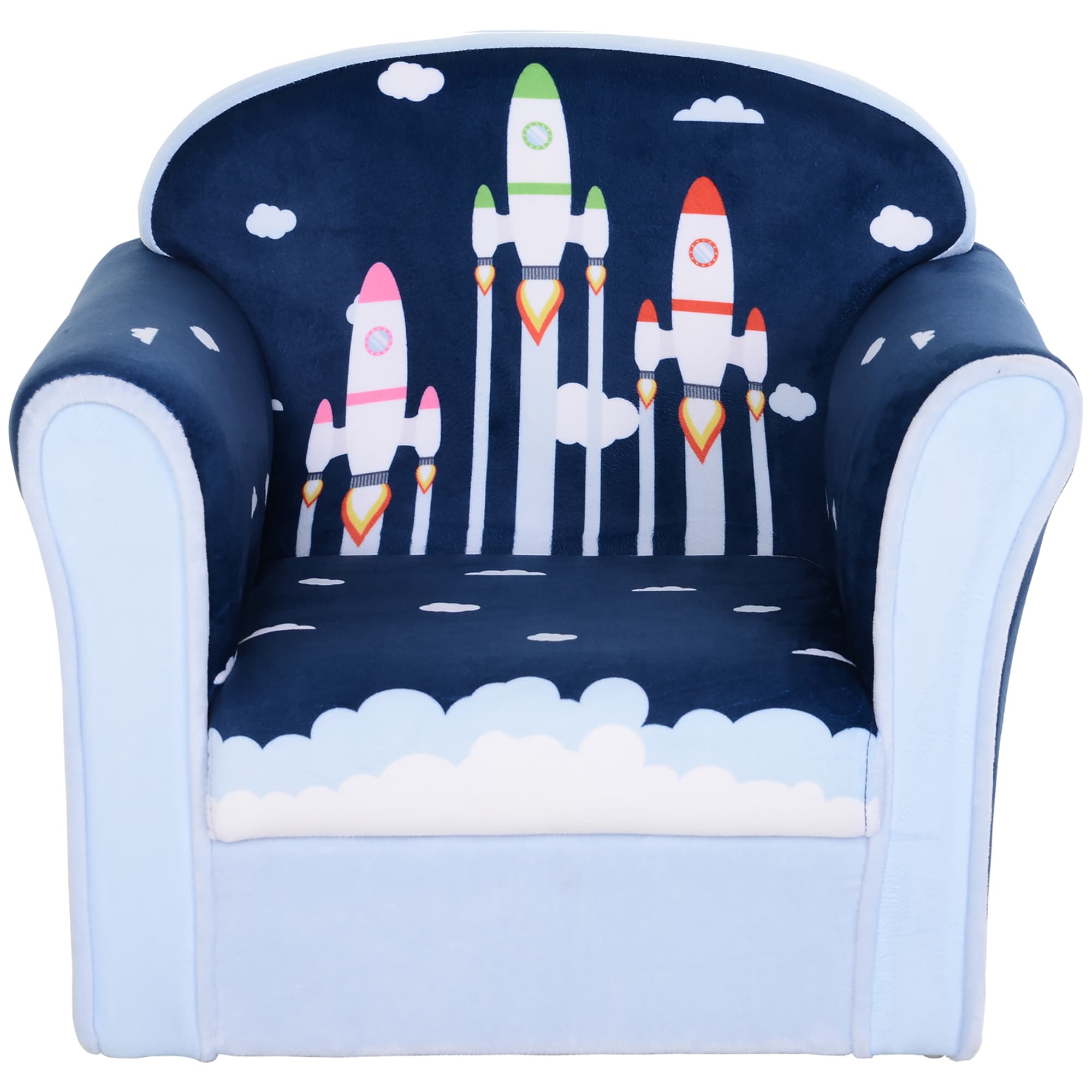 HOMCOM Children Chair Armchair Single Sofa, 50 x 39 x 44cm, for 18M+, Blue | Aosom UK