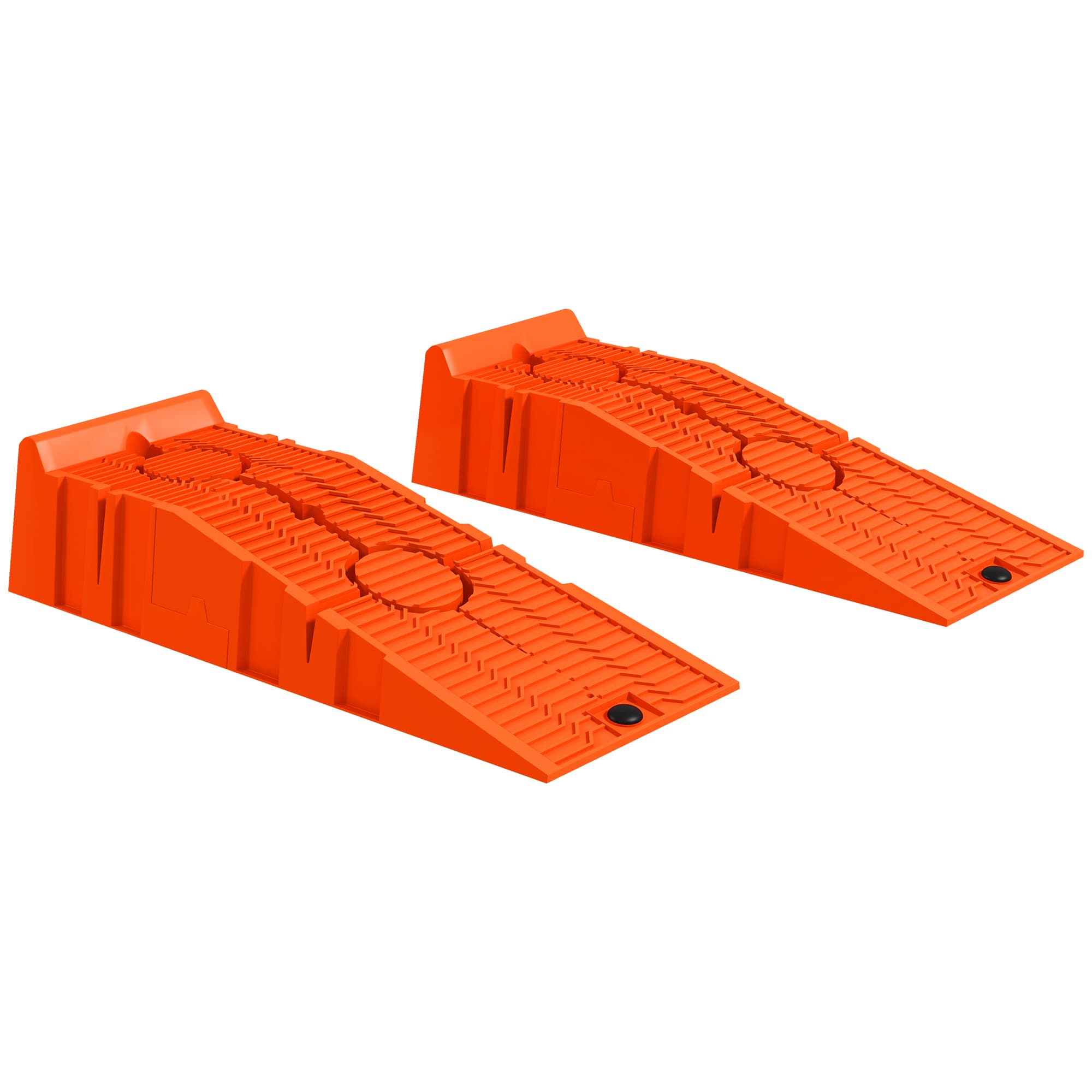 DURHAND 1 Pair Heavy Duty 5 Ton Plastic Garage Workshop Car Service Ramps Lifting Automotive Vehicle Portable, Orange | Aosom UK