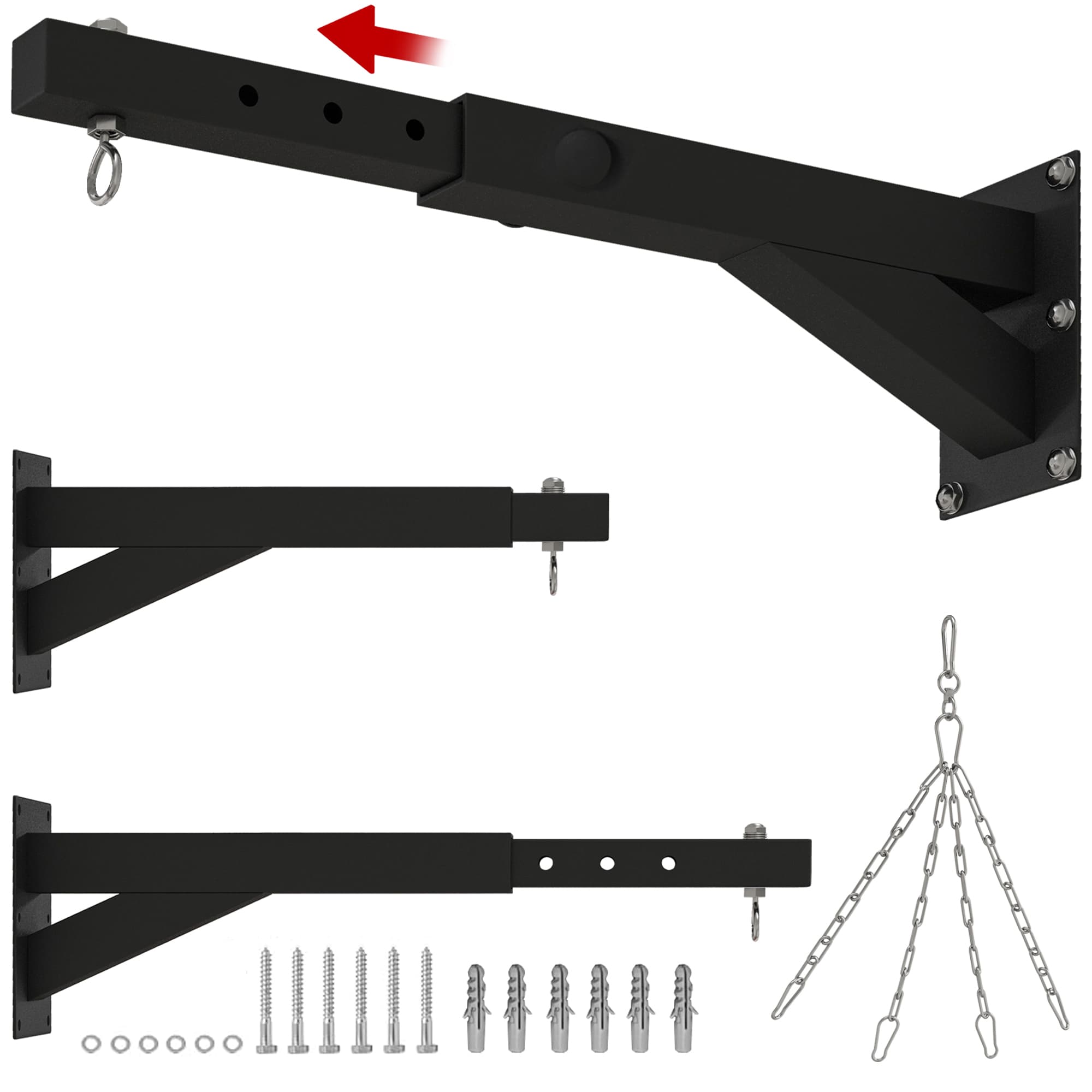 SPORTNOW Punch Bag Wall Bracket, 5-Length Adjustable Boxing Bag Bracket for Kickboxing Muay Thai Punching Training | Aosom UK