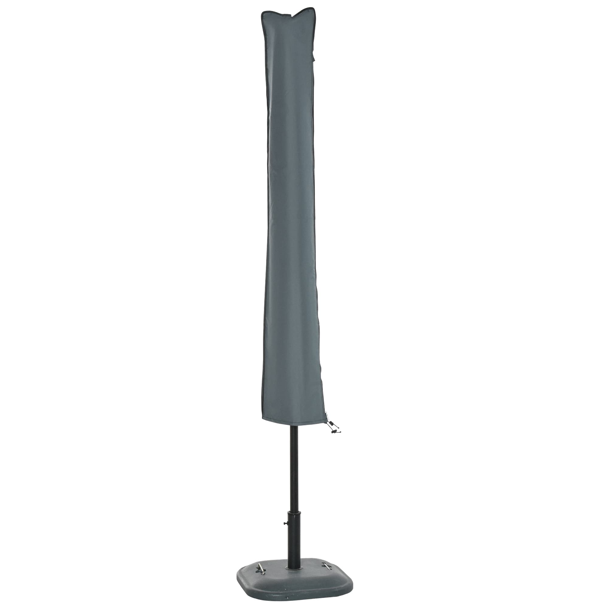 Outsunny Offset Garden Parasol with Waterproof Cover, UV Protection, Easy to Use, Grey | Aosom UK