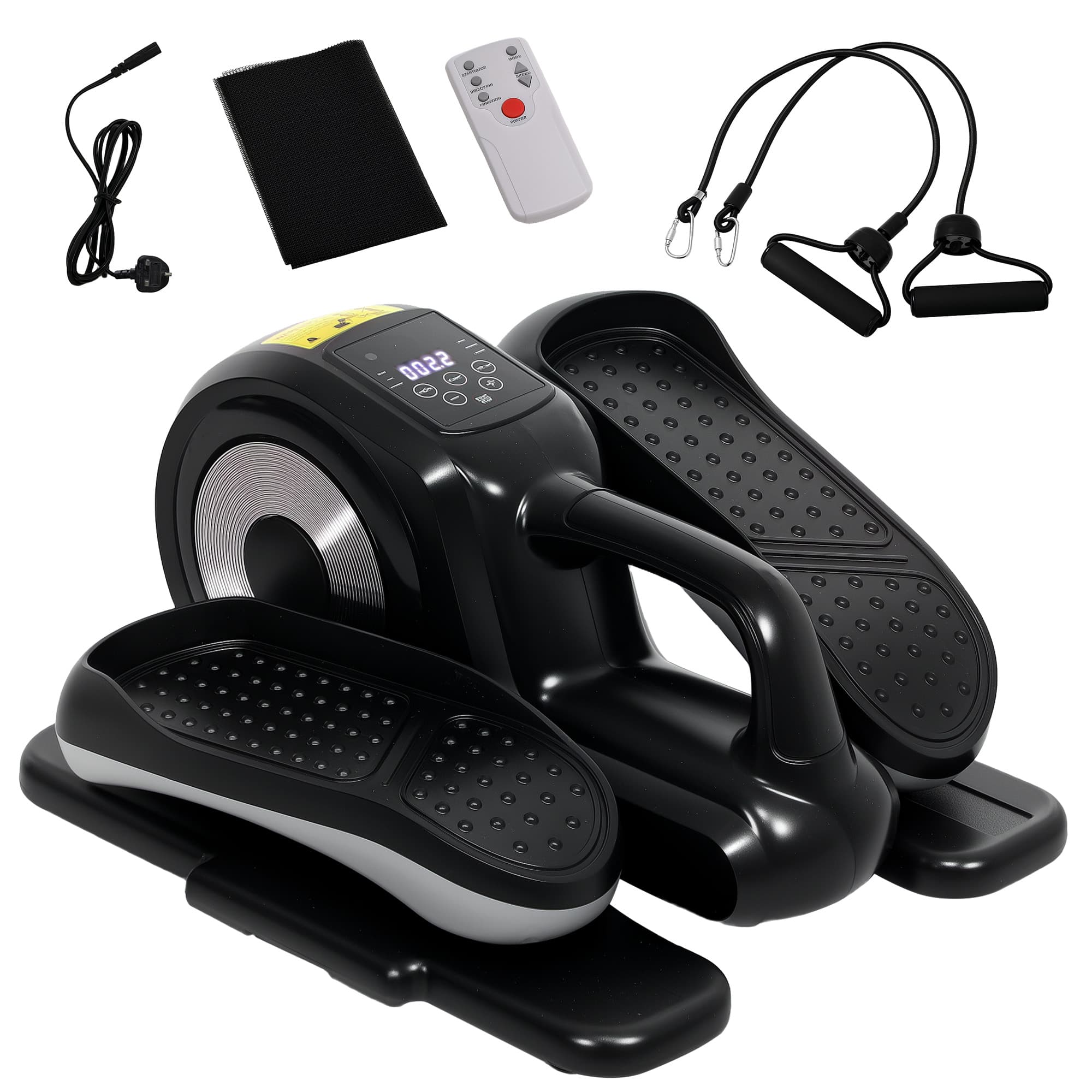 SPORTNOW Under Desk Elliptical Machine, Sit Down Pedal Exerciser with Forward and Reverse Motion, 12 Programs, LCD Monitor | Aosom UK