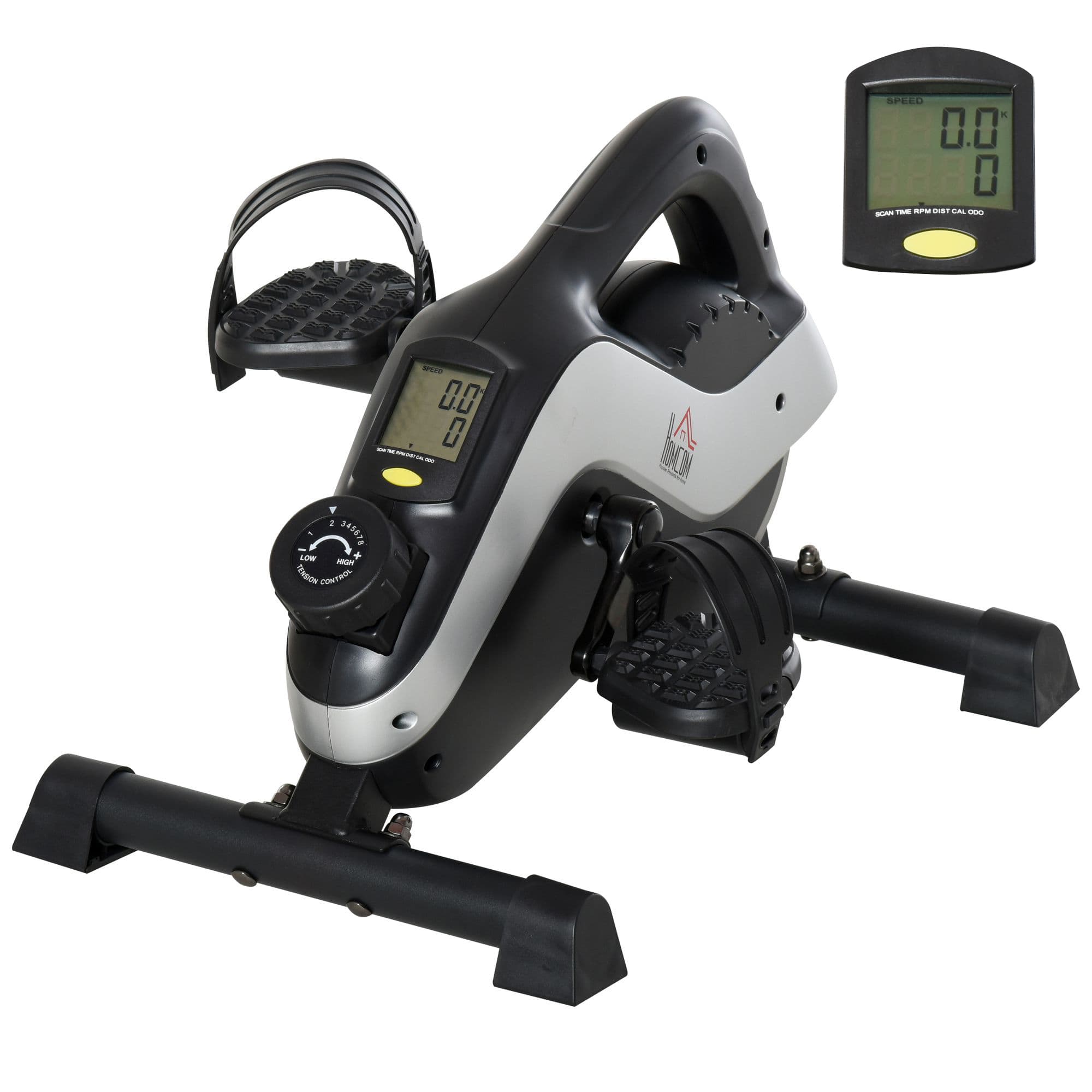 HOMCOM Mini Exercise Bike Under Desk Bike 8 Levels Magnetic Resistance Stationary Bike Leg Fitness w/ LCD Display | Aosom UK