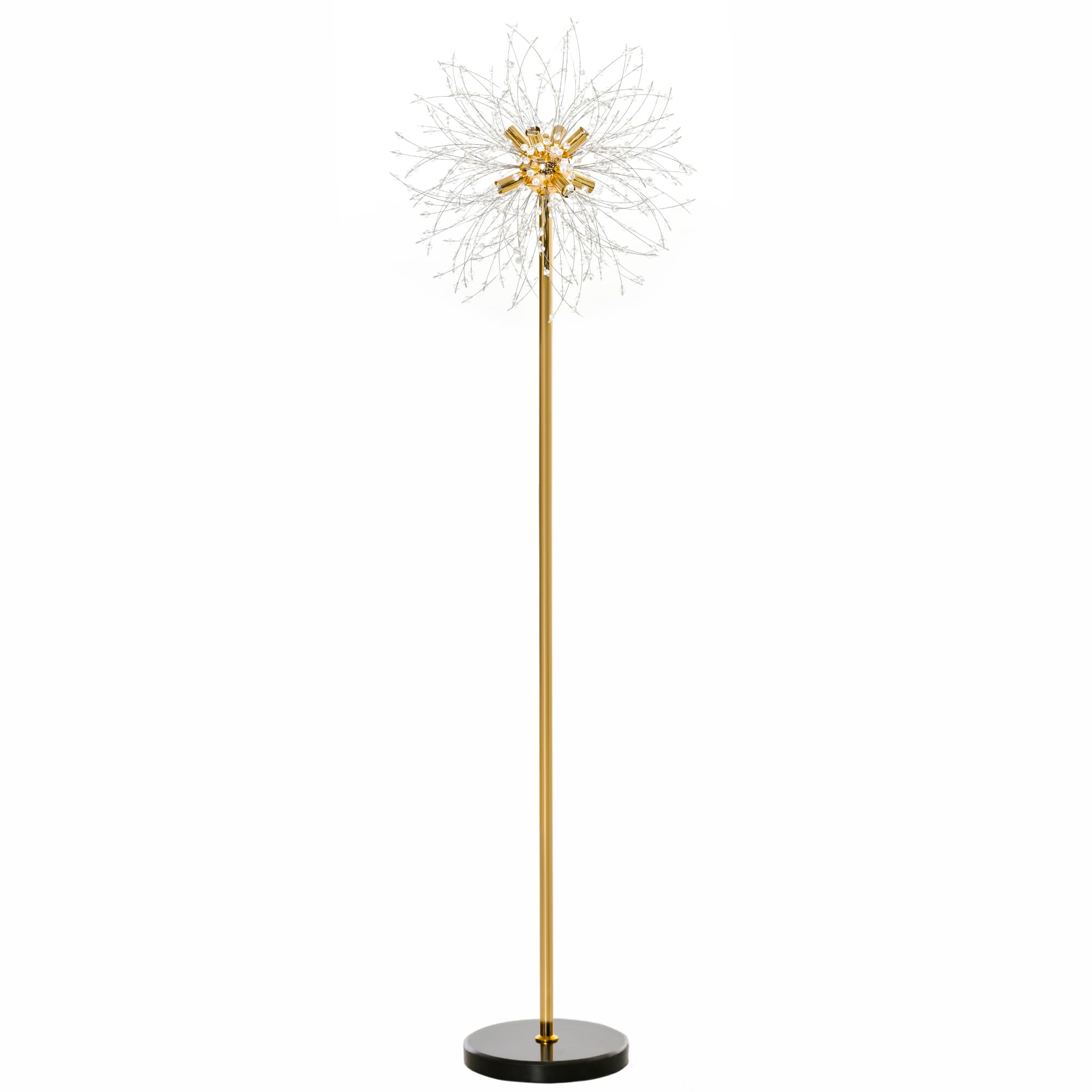 HOMCOM Gold Floor Lamp, Tall Standing Lamp with Dandelion-like Lampshade for Living Room and Home Decor | Aosom UK