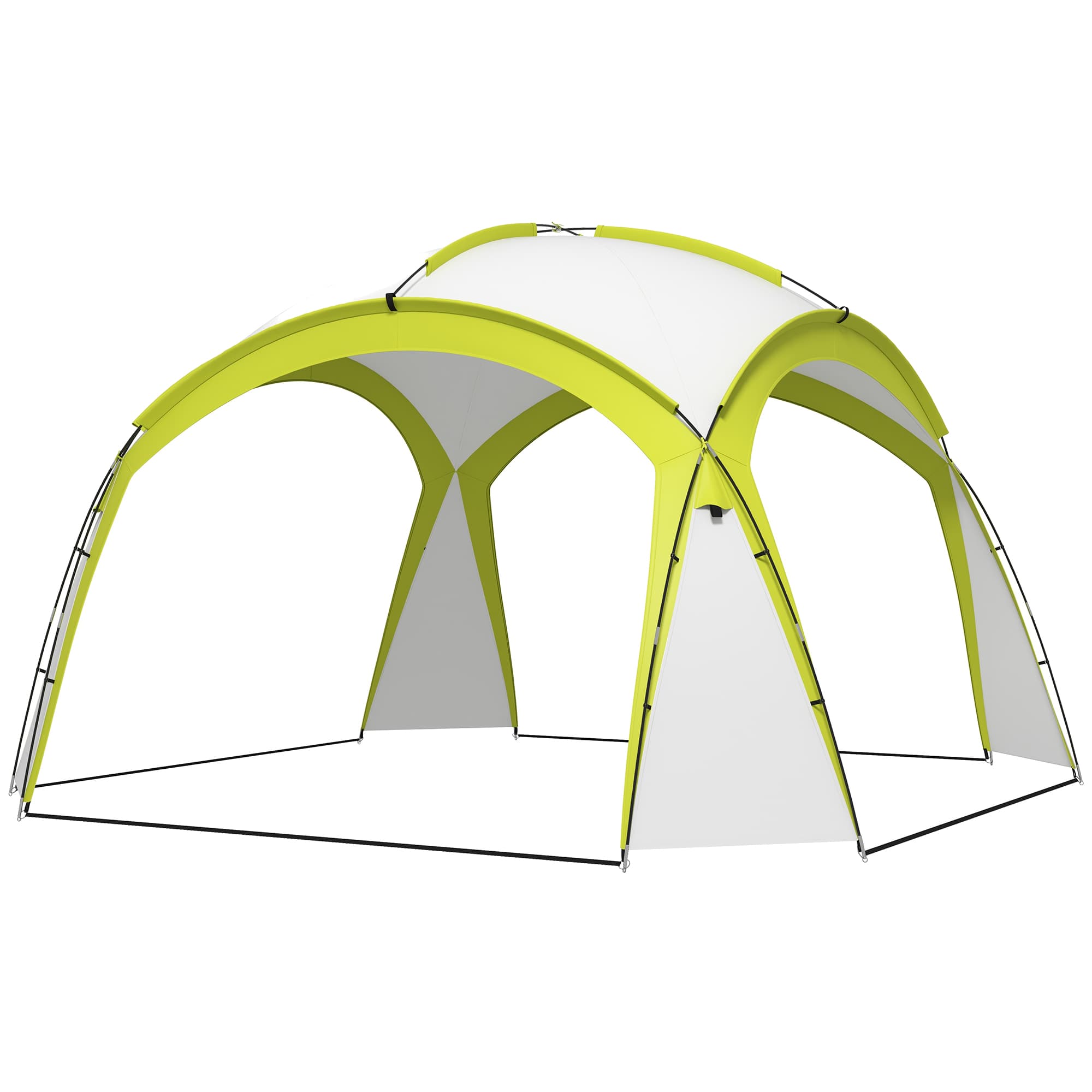 Outsunny Large Camping Gazebo 3.5x3.5M, Outdoor Dome Event Shelter, Garden Sun Shade, Patio Arc Pavilion, Green