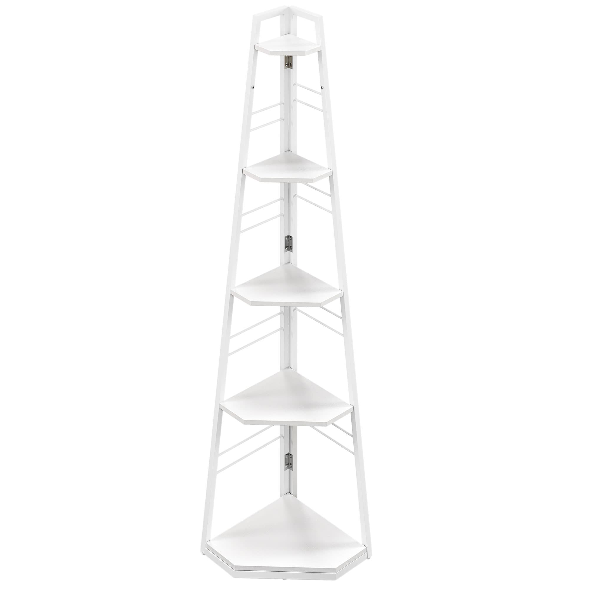 HOMCOM 5-Tier Corner Shelf - White