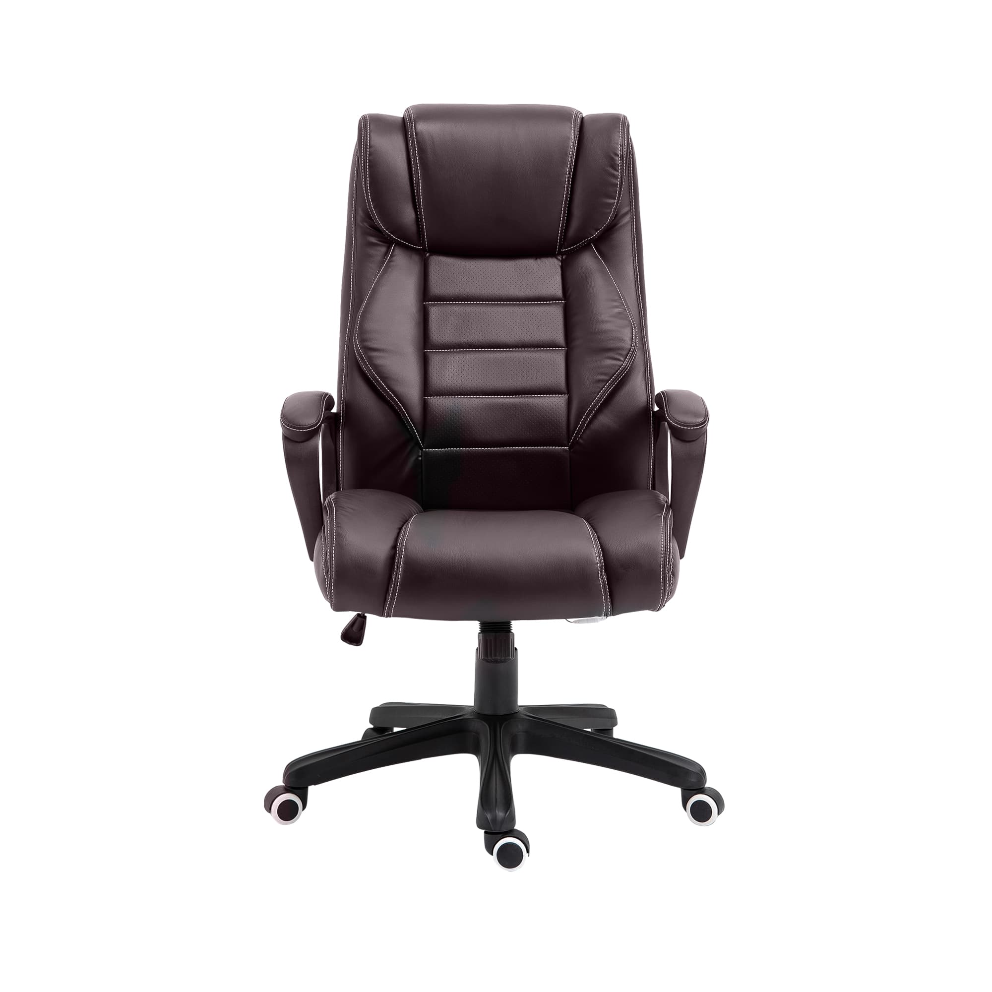 Vinsetto High Back Massage Office Chair w/ 6-Point Vibration, Ergonomic Office Chair, Ergonomic Desk Chair w/ Adjustable Height, Brown | Aosom UK