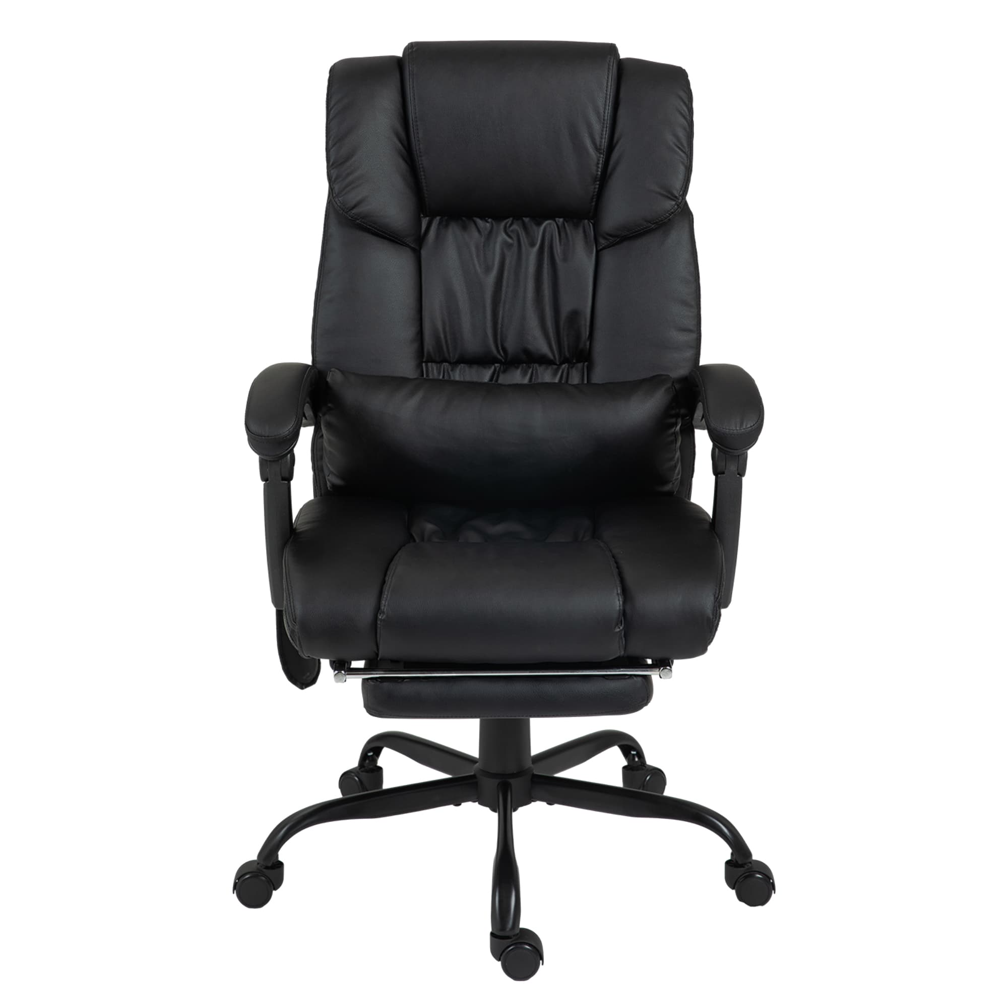 Vinsetto Massage Office Chair - Adjustable Leather Reclining with 6-Point Massage, Desk Chair with Adjustable Height and Footrest | Aosom UK