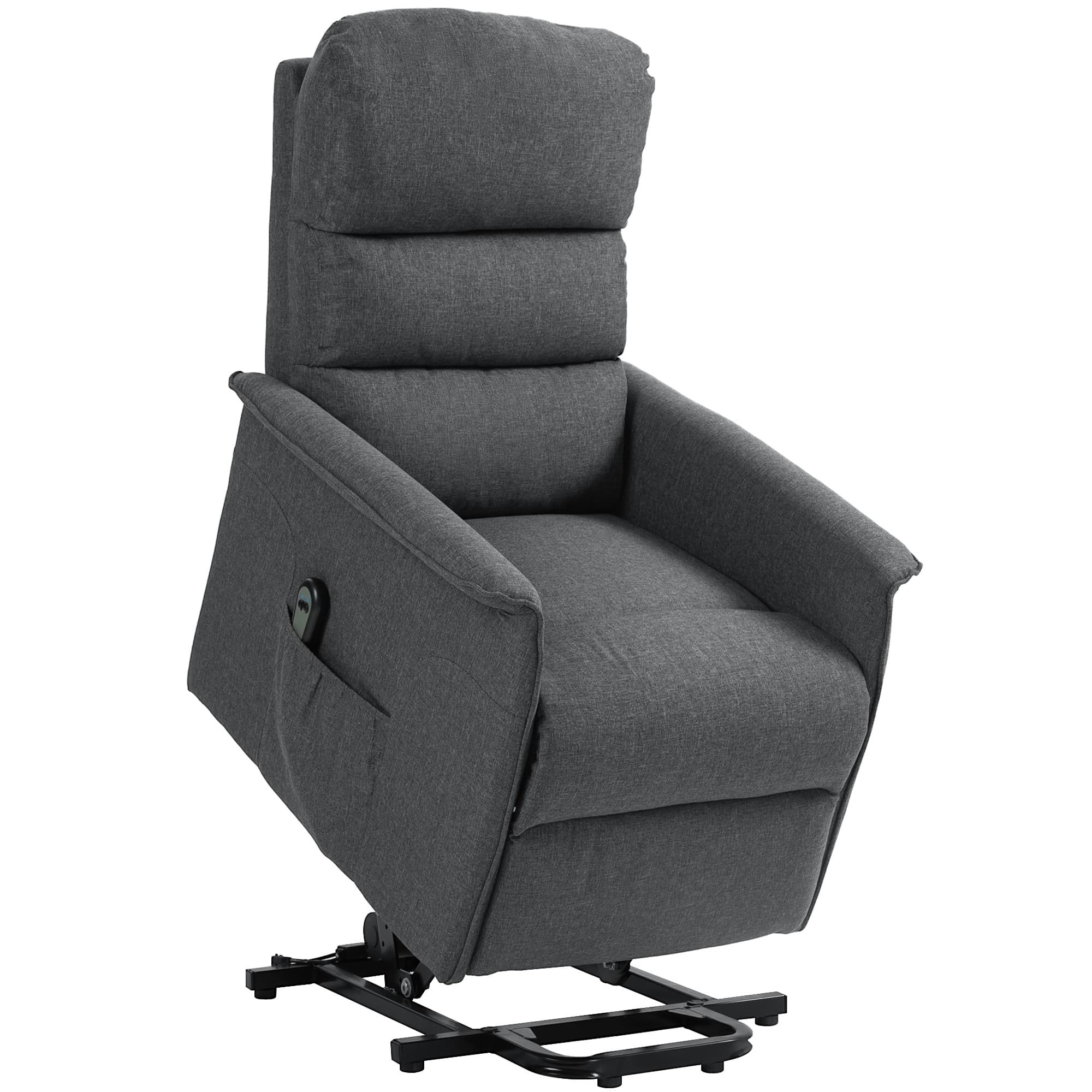 HOMCOM Electric Power Lift Recliner Chair with Spring Pack Seat, Fabric Recliner Armchair for Elderly with Footrest, Pockets | Aosom UK thumbnail 2