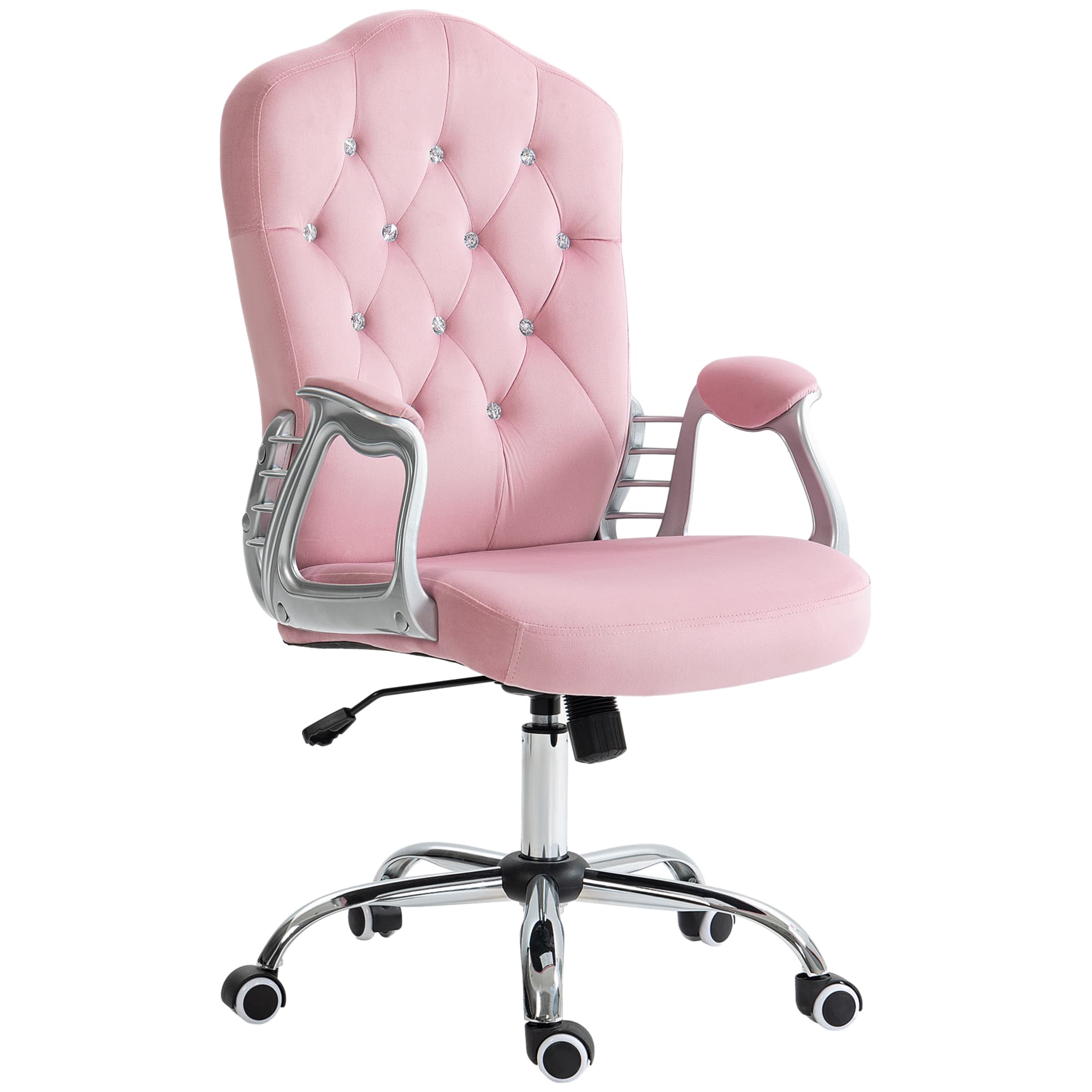 Vinsetto Home Office Chair, Computer Office Chair with 360 Degree Swivel Wheels, Adjustable Height, Tilt Function, Pink | Aosom UK