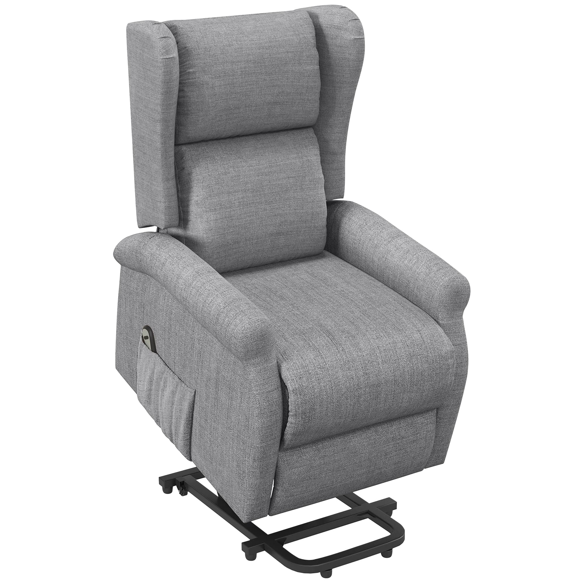 HOMCOM Power Lift Chair for Elderly, Electric Riser Recliner Armchair with Remote Control, Grey | Aosom UK