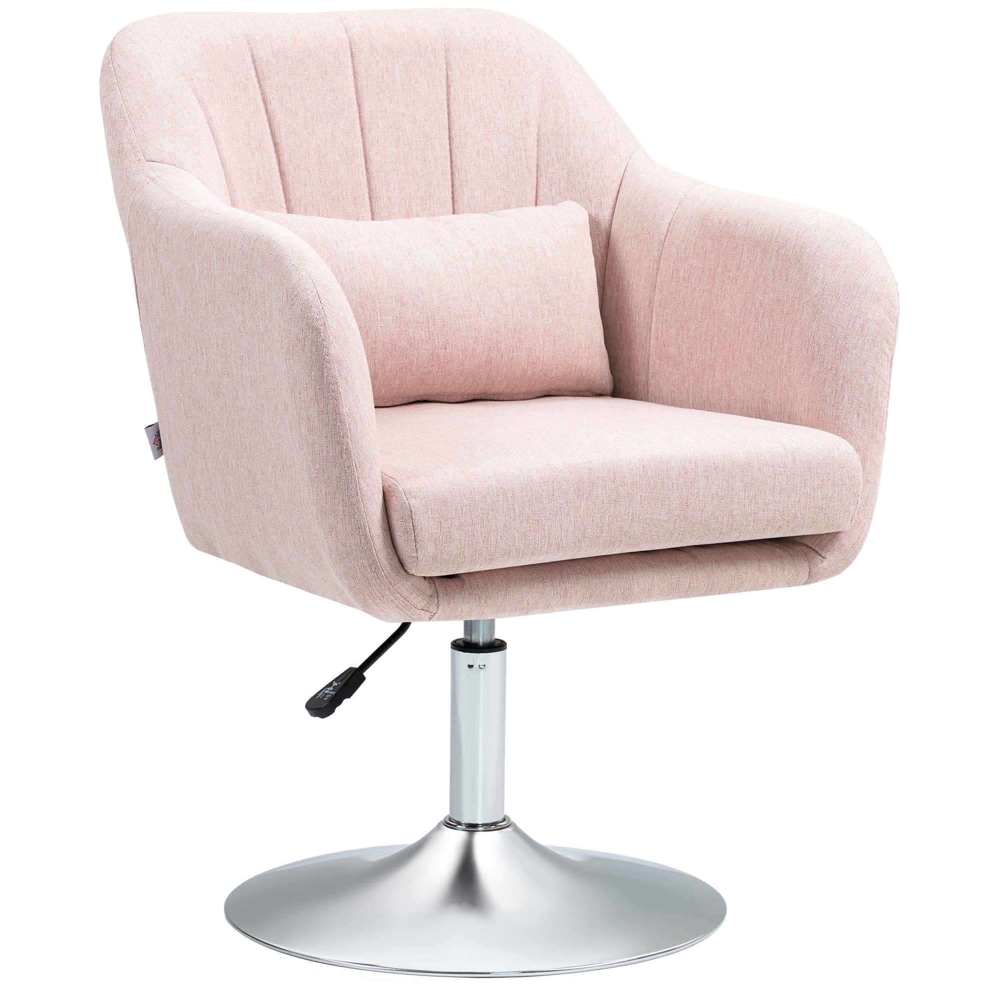 HOMCOM Arm Chairs Accent Chair for Living Room, Contemporary Vanity Armchair with Adjustable Height Thick Cushion, Cat Scratch Anti, Pink | Aosom UK