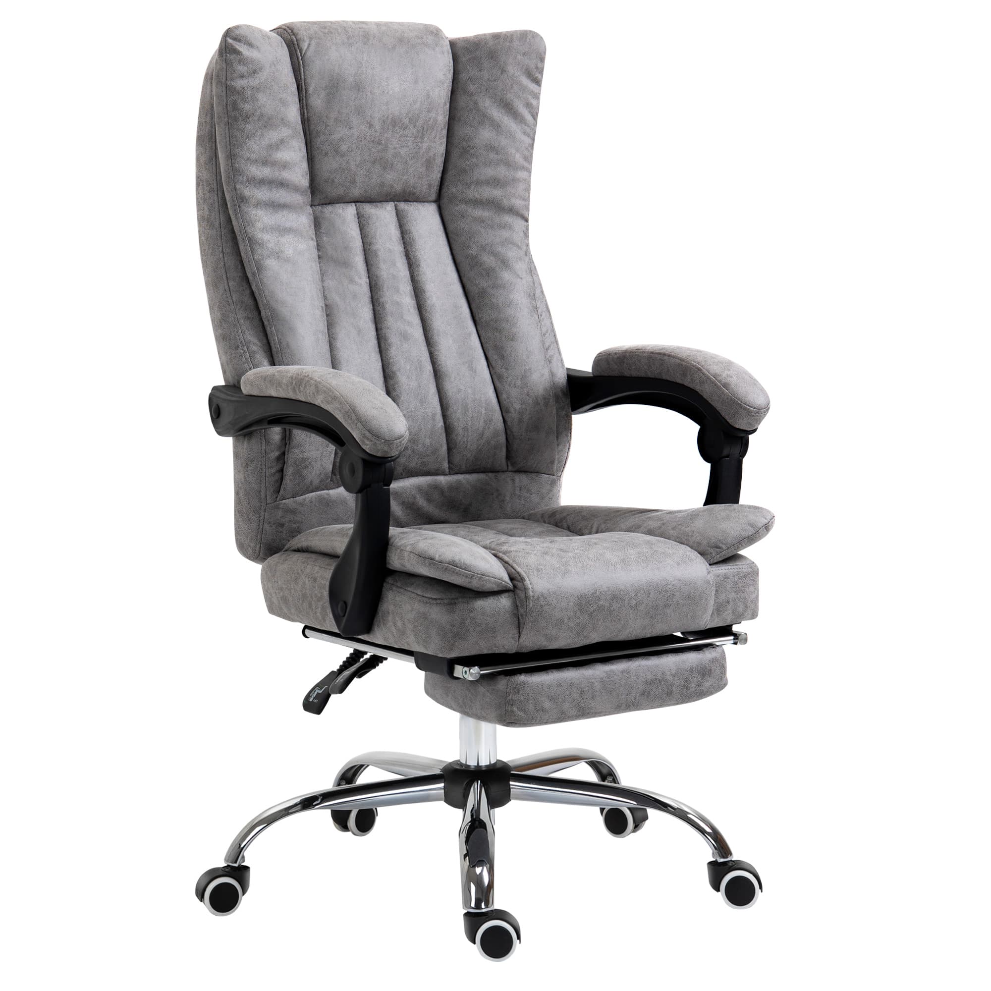Vinsetto Ergonomic Desk Chair, High Back Office Chair w/ Lumbar Support & Adjustable Armrests, Cat Scratch Resistant for Home & Office, Grey | Aosom UK