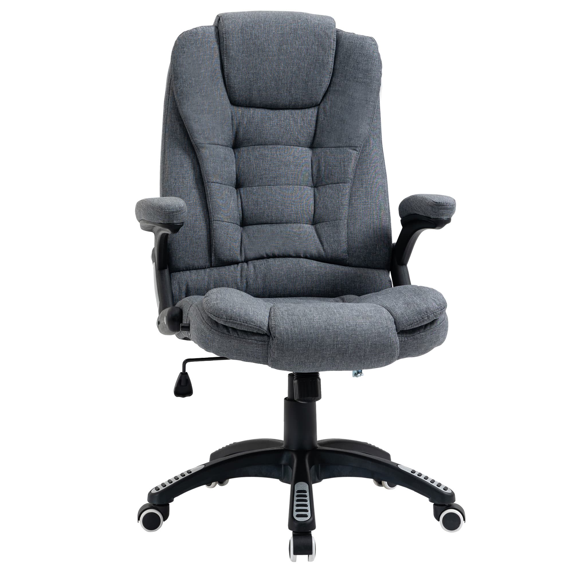 Vinsetto Ergonomic Swivel Desk Chair with Armrests, Adjustable Height, Reclining and Tilt Function, Cat Scratch Resistant, Dark Grey | Aosom UK