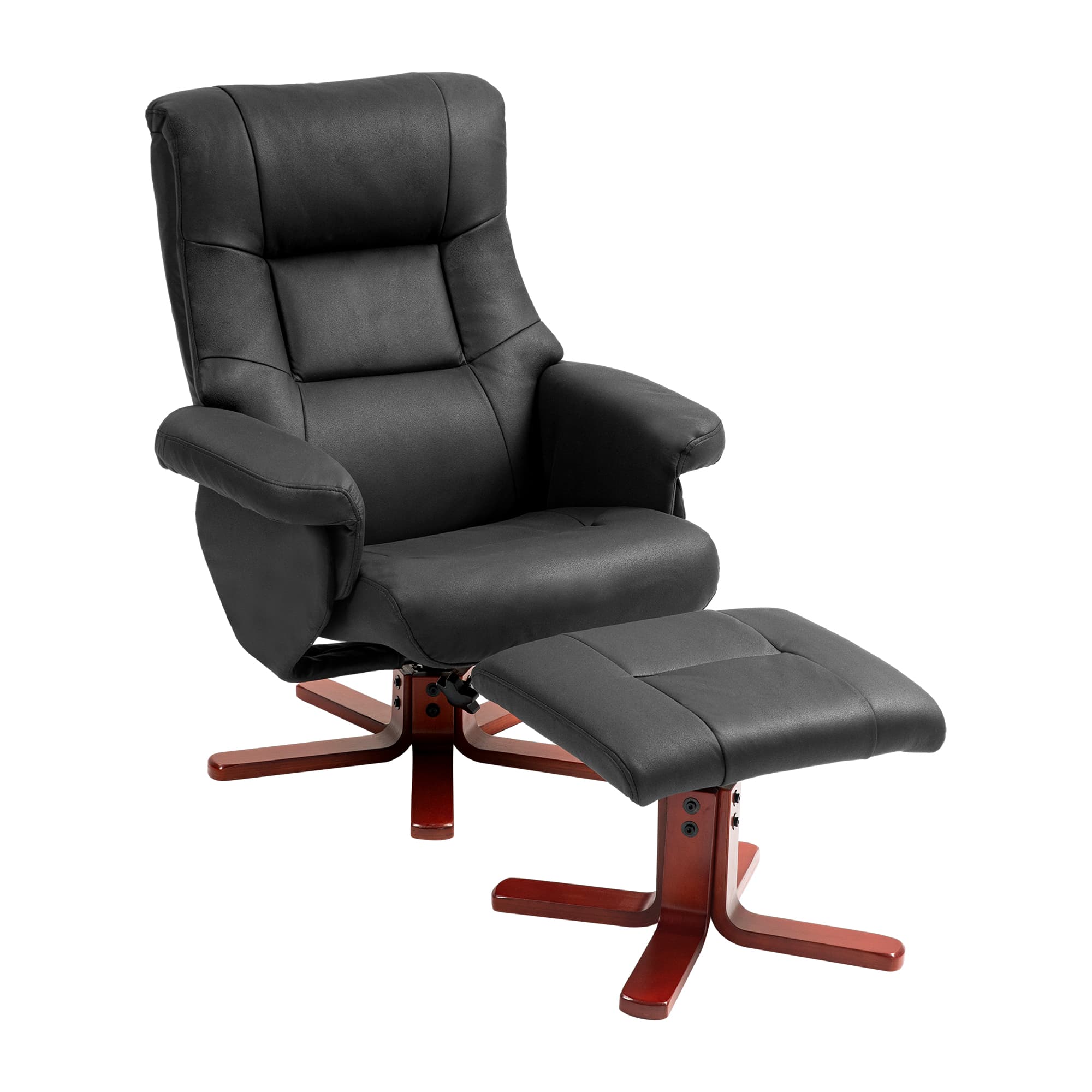 HOMCOM Faux Microfibre Leather Manual Recliner with Cat Scratch Resistant Material, Black | Aosom UK