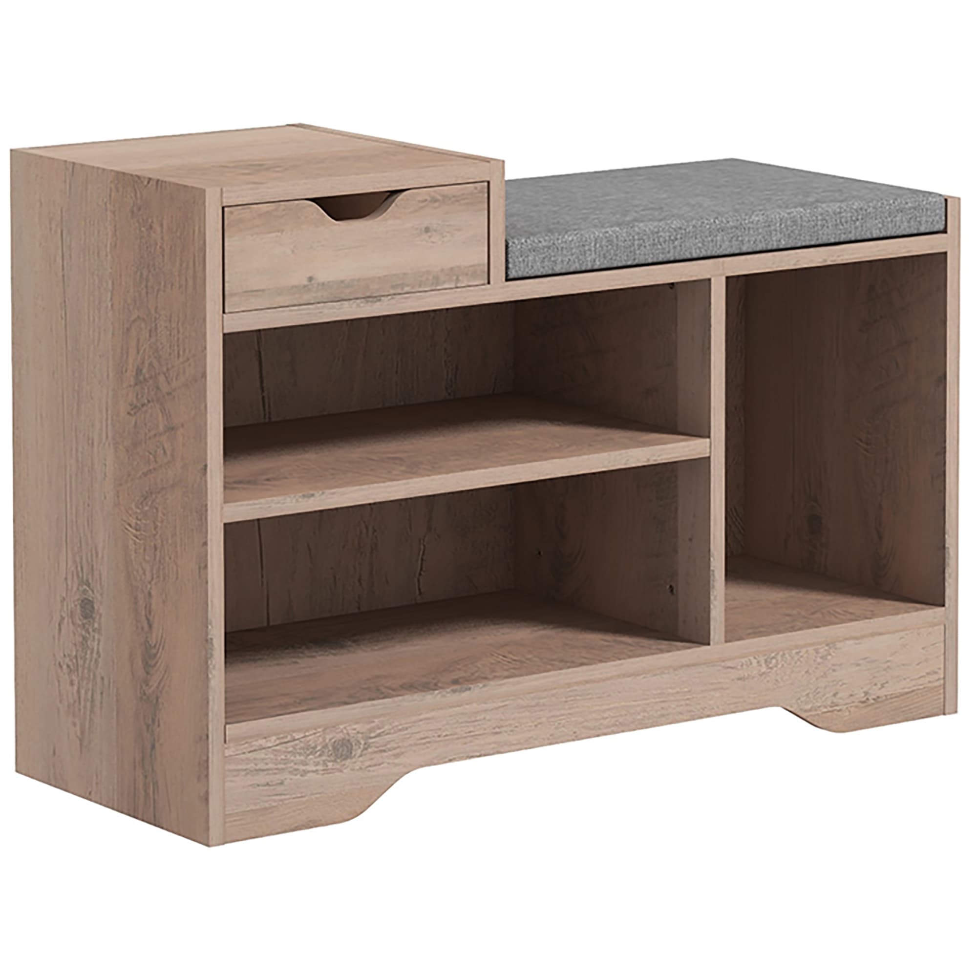 HOMCOM Multi-Compartment Shoe Bench, with Seat - Grey | Aosom UK