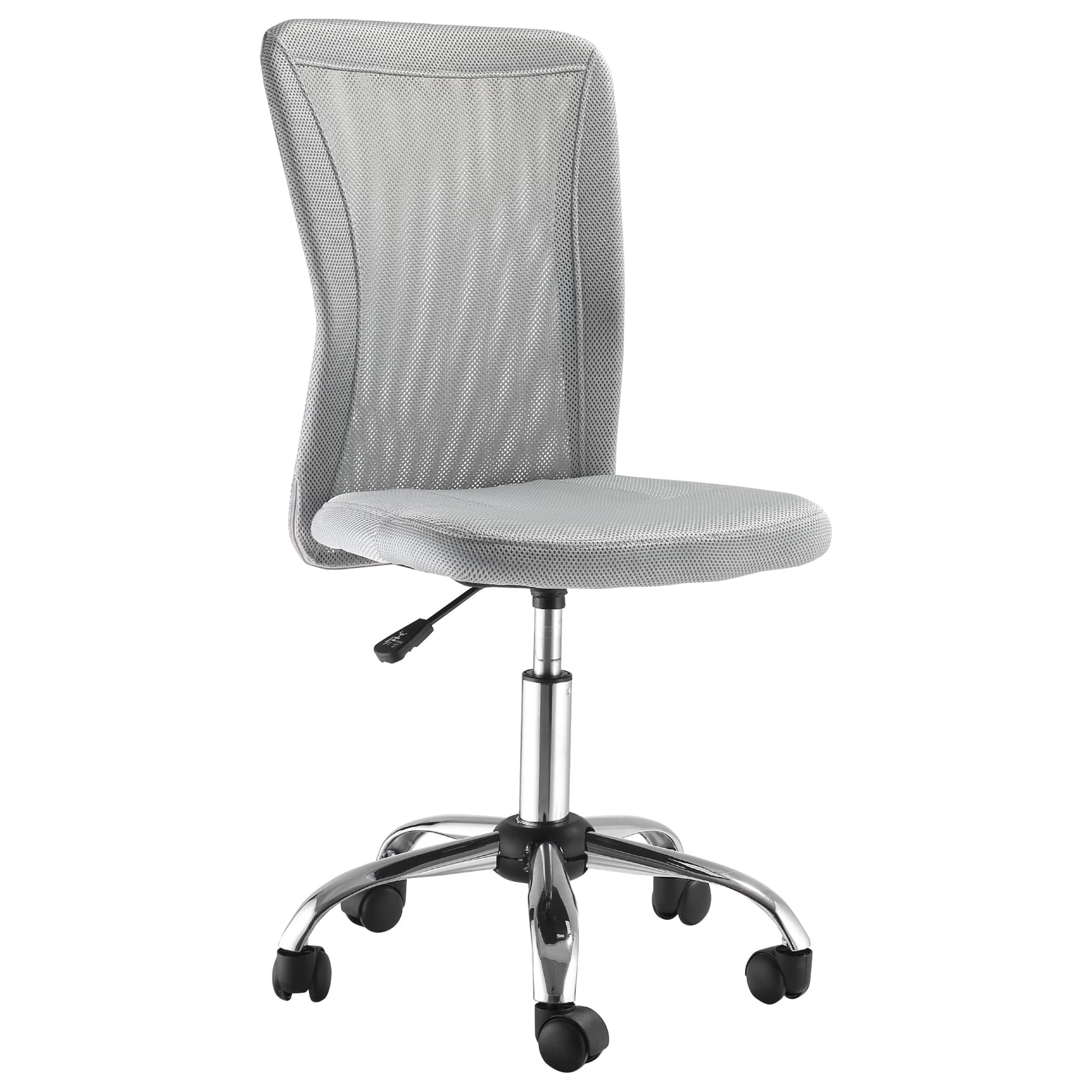 Vinsetto Mesh Office Chair with Height Adjustable, Swivel Wheels, Ergonomic Office Mesh Task Chair, Armless, Mid Back, Grey | Aosom UK