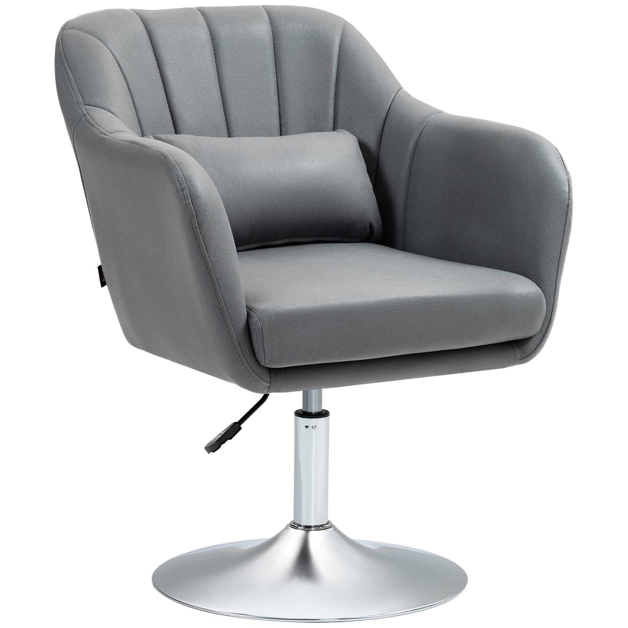 Arm Chairs Accent Chair for Living Room HOMCOM Contemporary Vanity Armchair with Adjustable Height Thick Cushion, Anti-Cat-Scratch, Grey | Aosom UK