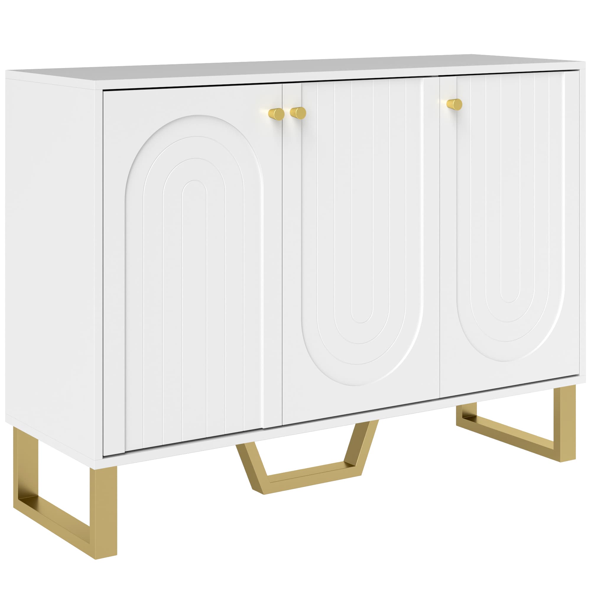 HOMCOM 2-Door Sideboard Storage Cabinet - White thumbnail 2