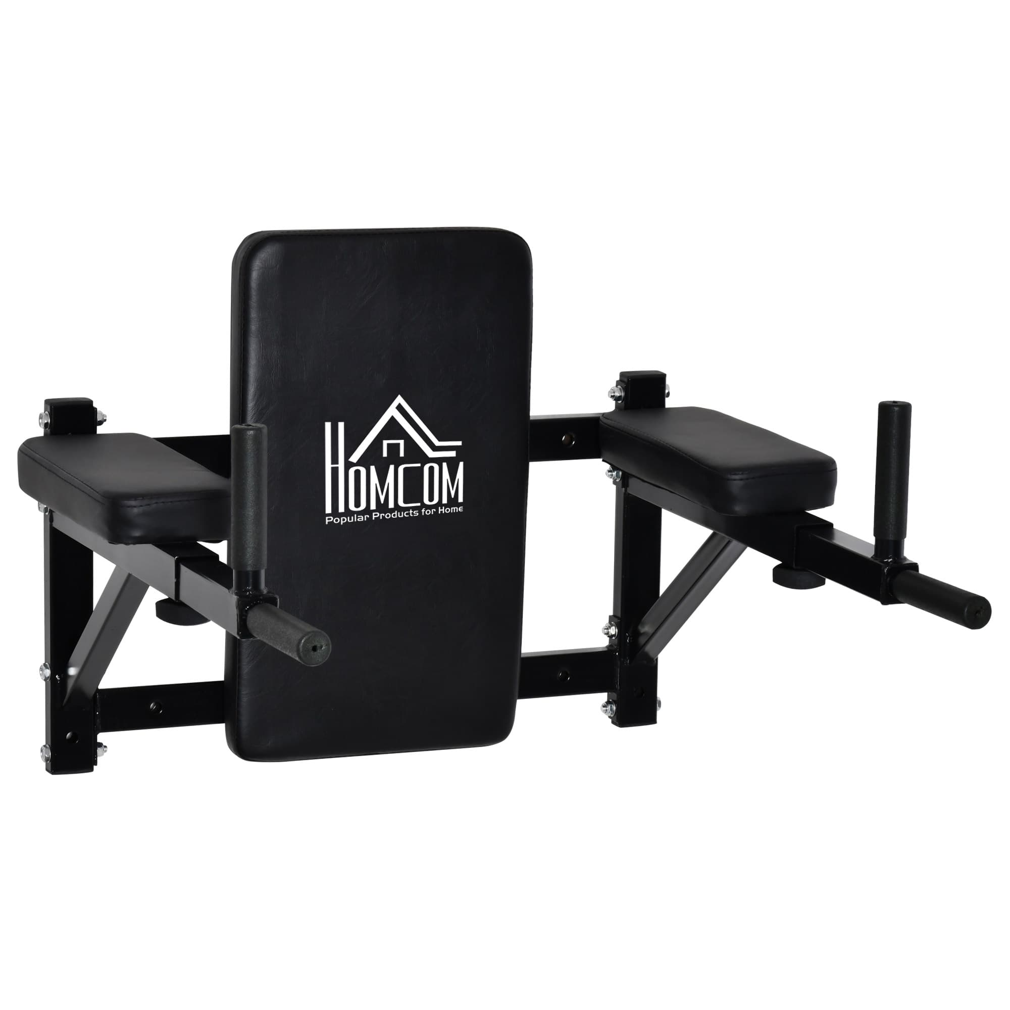 HOMCOM Wall Mounted Dip Station Rack-Black