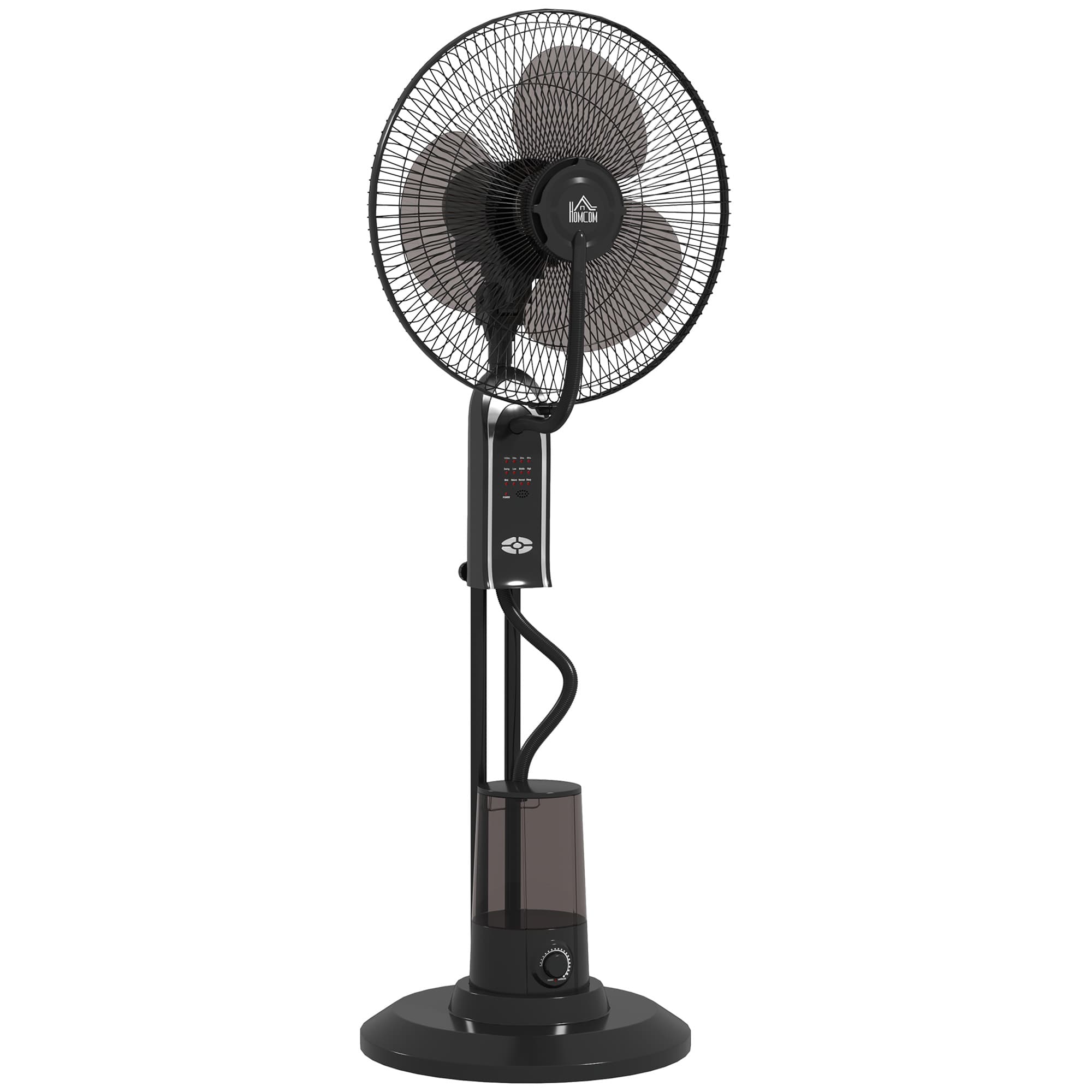 HOMCOM Pedestal Fan with Water Mist Spray, Spray Misting Fan with 70° Oscillation, Tilt Head, 4 Speeds, 3 Modes, Adjustable Mist, 3.2L Water Tank, for Home, 120 cm thumbnail 2