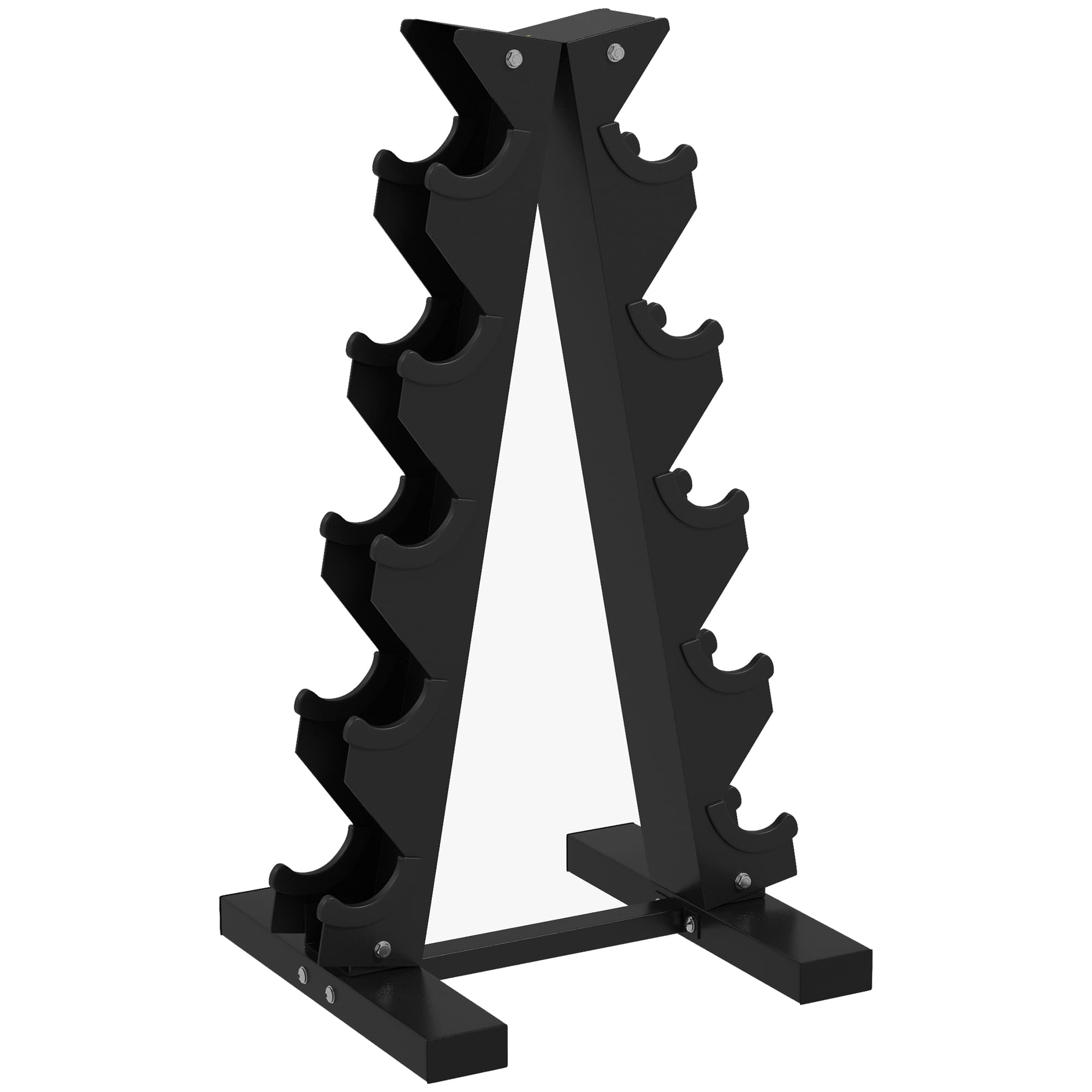 SPORTNOW Five-Tier Dumbbell Storage Rack, for Home Gym Exercise - Black | Aosom UK