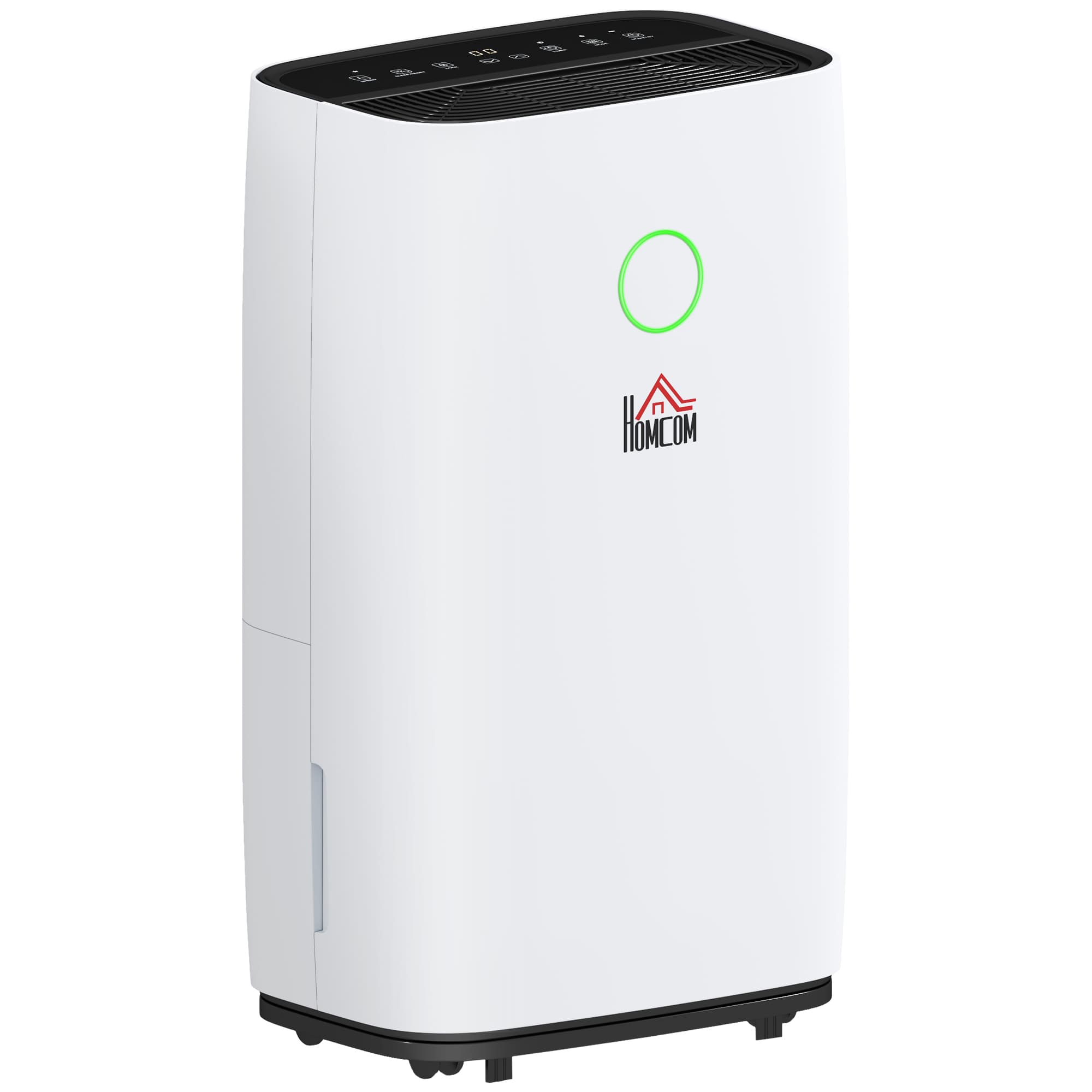 HOMCOM 20L/Day 4000ML Portable Quiet Dehumidifier for Home Laundry Room Bedroom Basement, Electric Moisture Air De-Humidifier with 3 Modes | Aosom UK