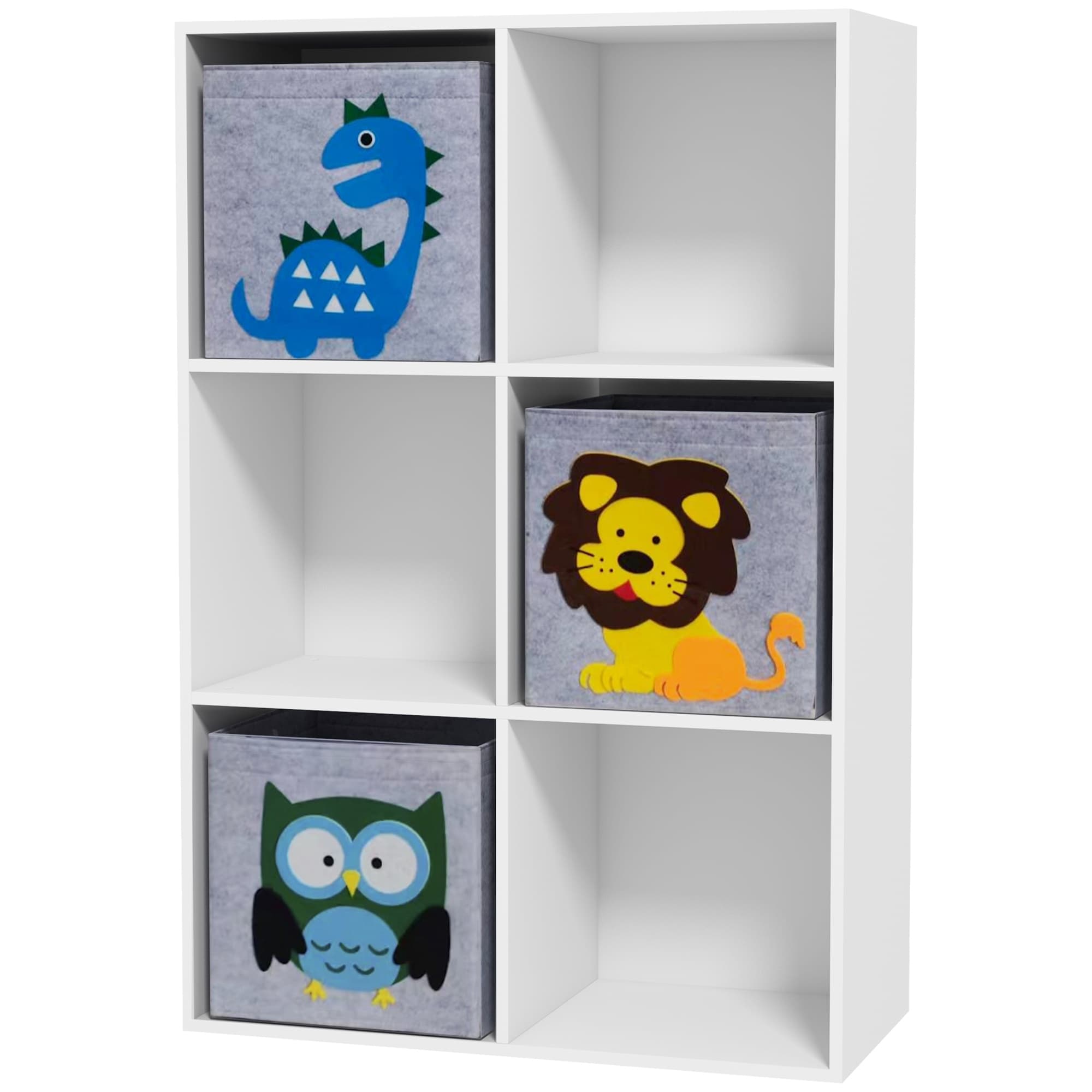 ZONEKIZ Kids' Storage Unit: 3 Fabric Drawers, Sturdy Frame, 61.8 x 29.9 x 91.5 cm, Pristine White | Aosom UK