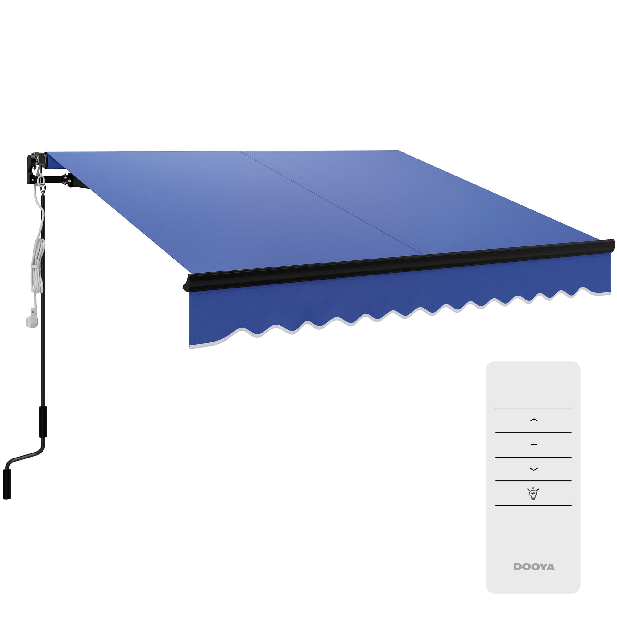 Outsunny 2.5 x 2m Electric Awning, Aluminium Frame DIY Retractable Awning, UV50+ Sun Shade Canopy for Garden Patio Deck Door Window, Blue
