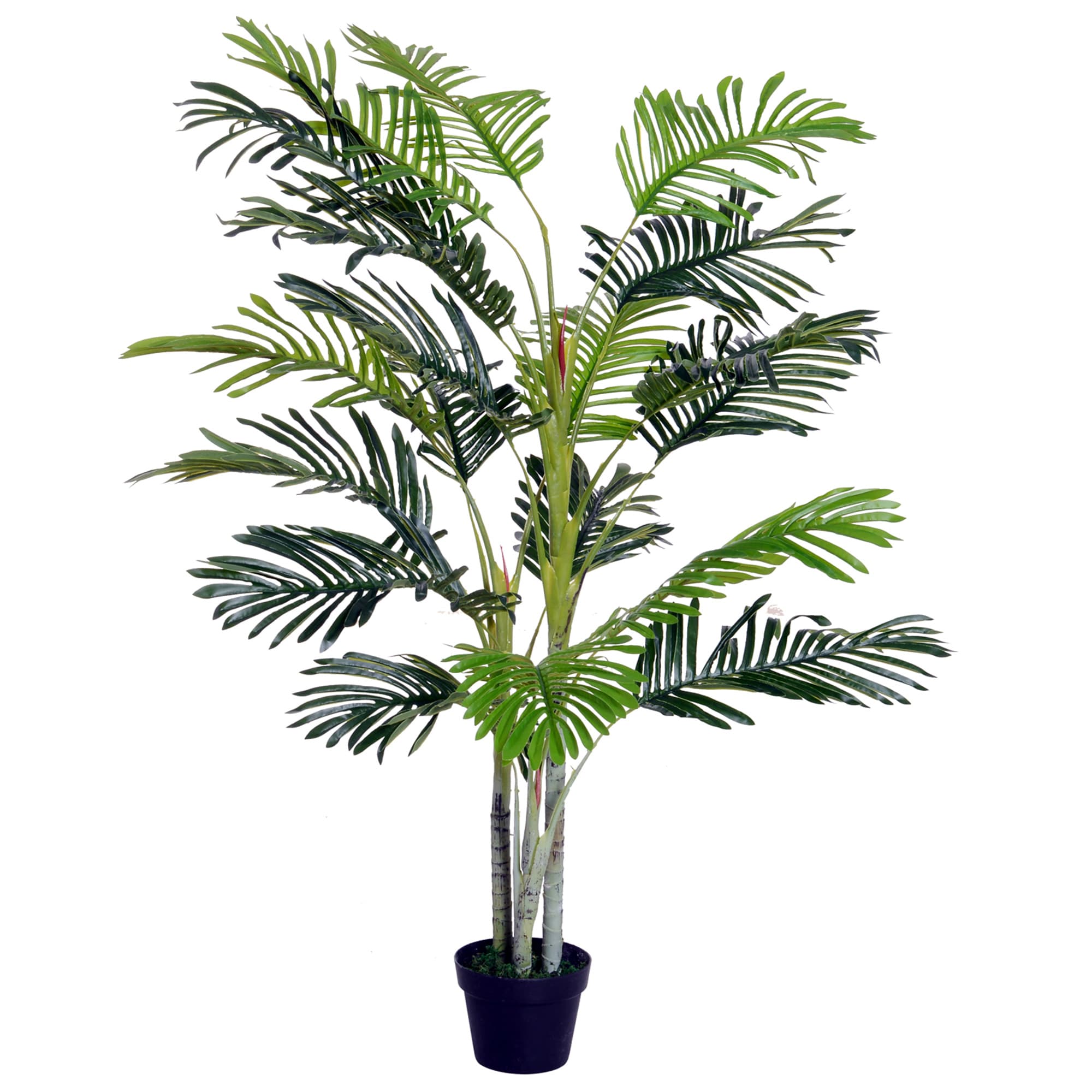 Outsunny 150cm(5ft) Artificial Palm Tree Decorative Indoor Faux Green Plant w/Leaves Home Décor Tropical Potted Home Office | Aosom UK