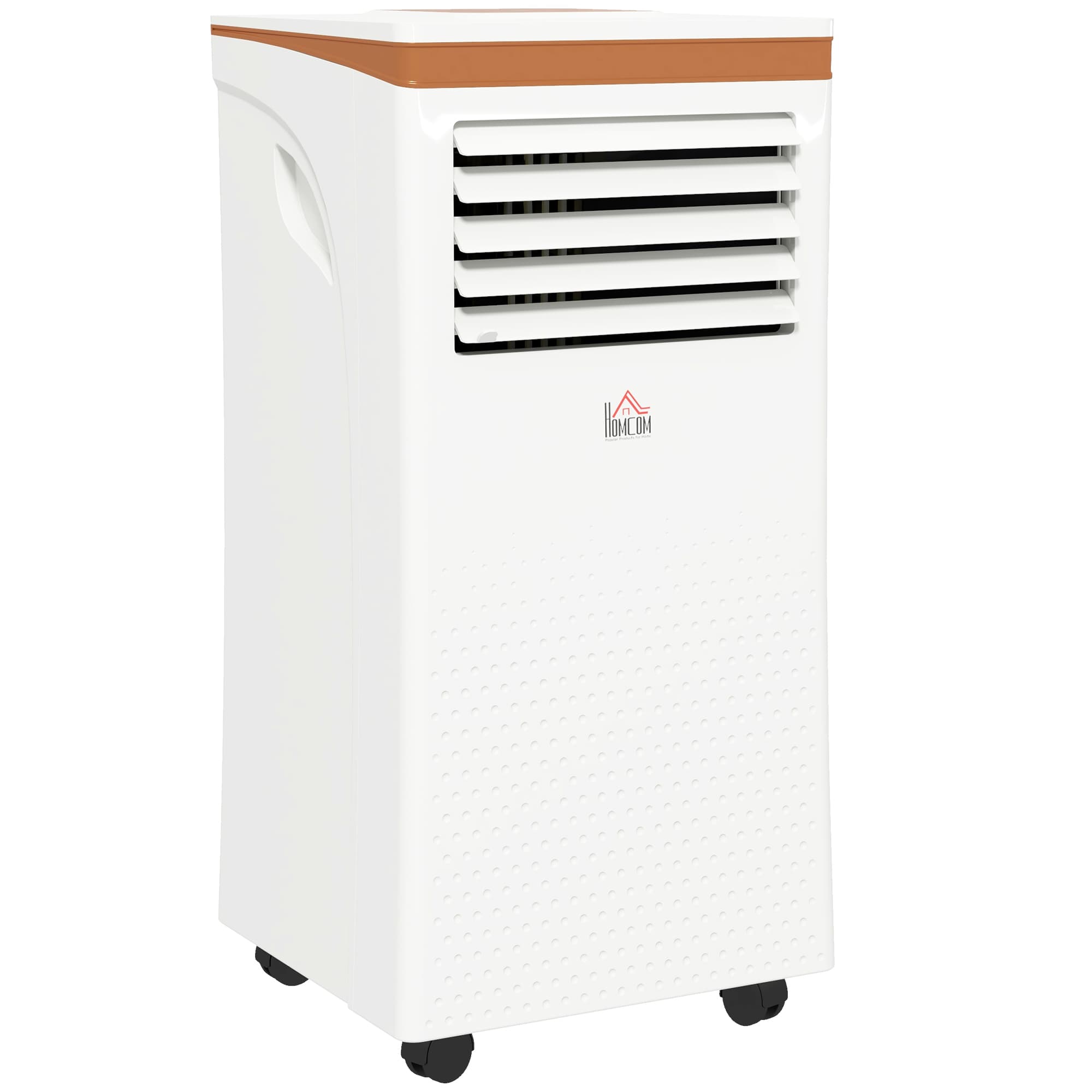 HOMCOM 7000 BTU 4-In-1 Compact Portable Mobile Air Conditioner Unit Cooling Dehumidifying Ventilating w/ Fan Remote LED Display | Aosom UK