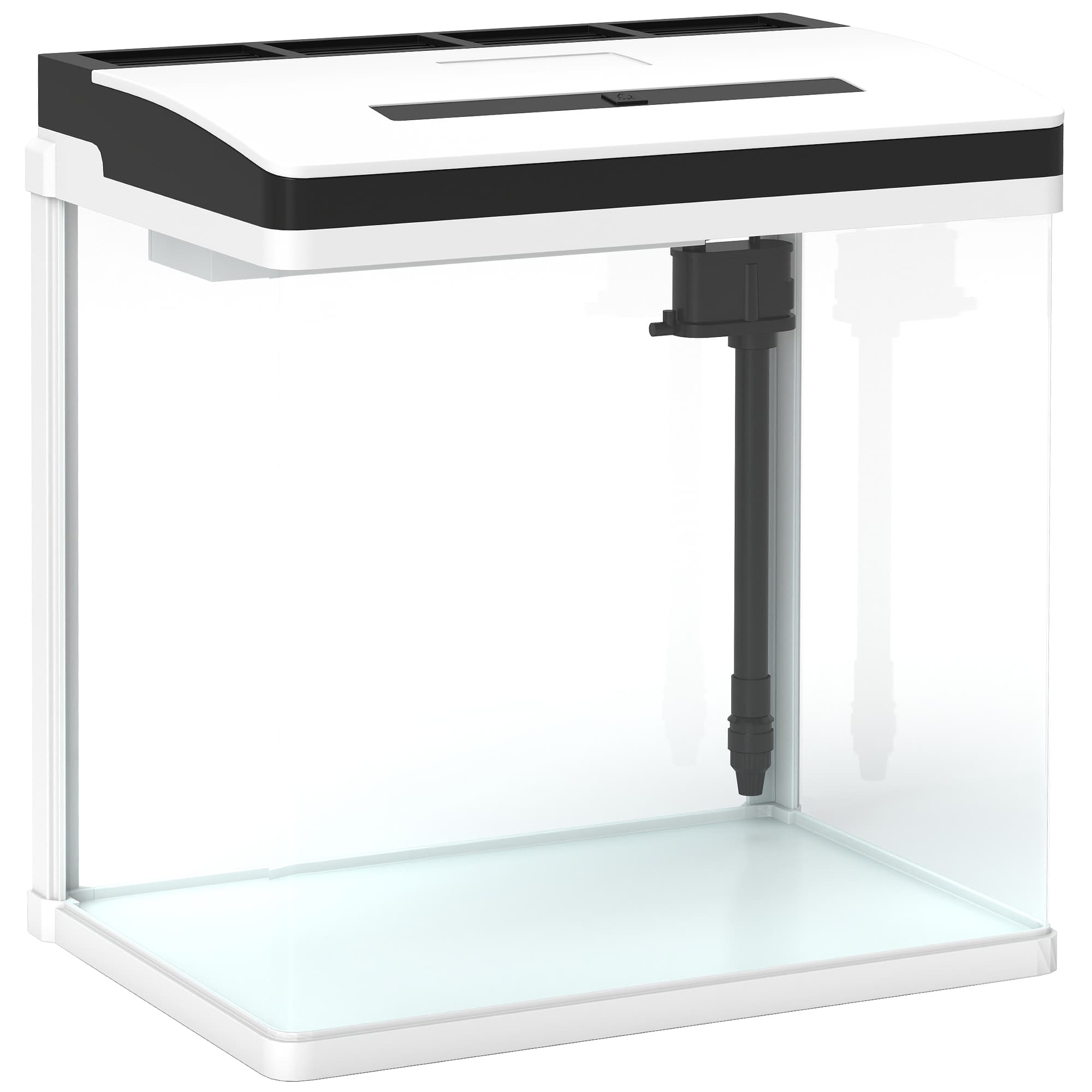 PawHut 13L Glass Aquarium Fish Tank with Filter & LED Lighting, Ideal for Betta, Guppy, Shrimp & Mini Parrot Fish, 29 x 20 x 30.5 cm | Aosom UK