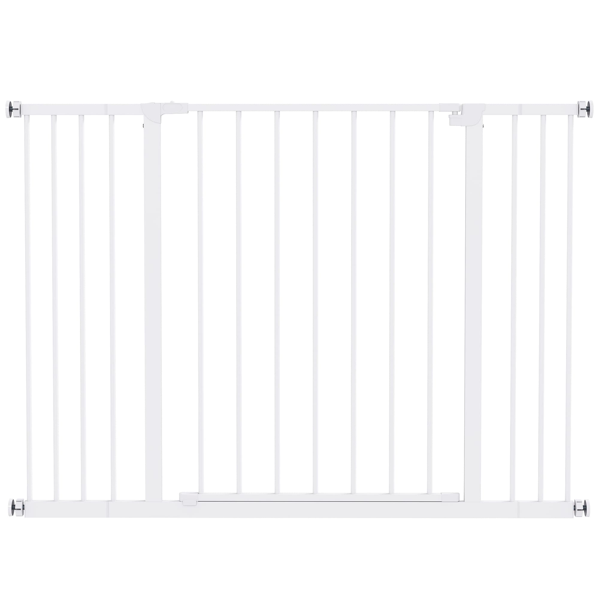 PawHut Pressure Fitted Pet Dog Safety Gate Metal Fence Extending 72-107cm Wide | Aosom UK