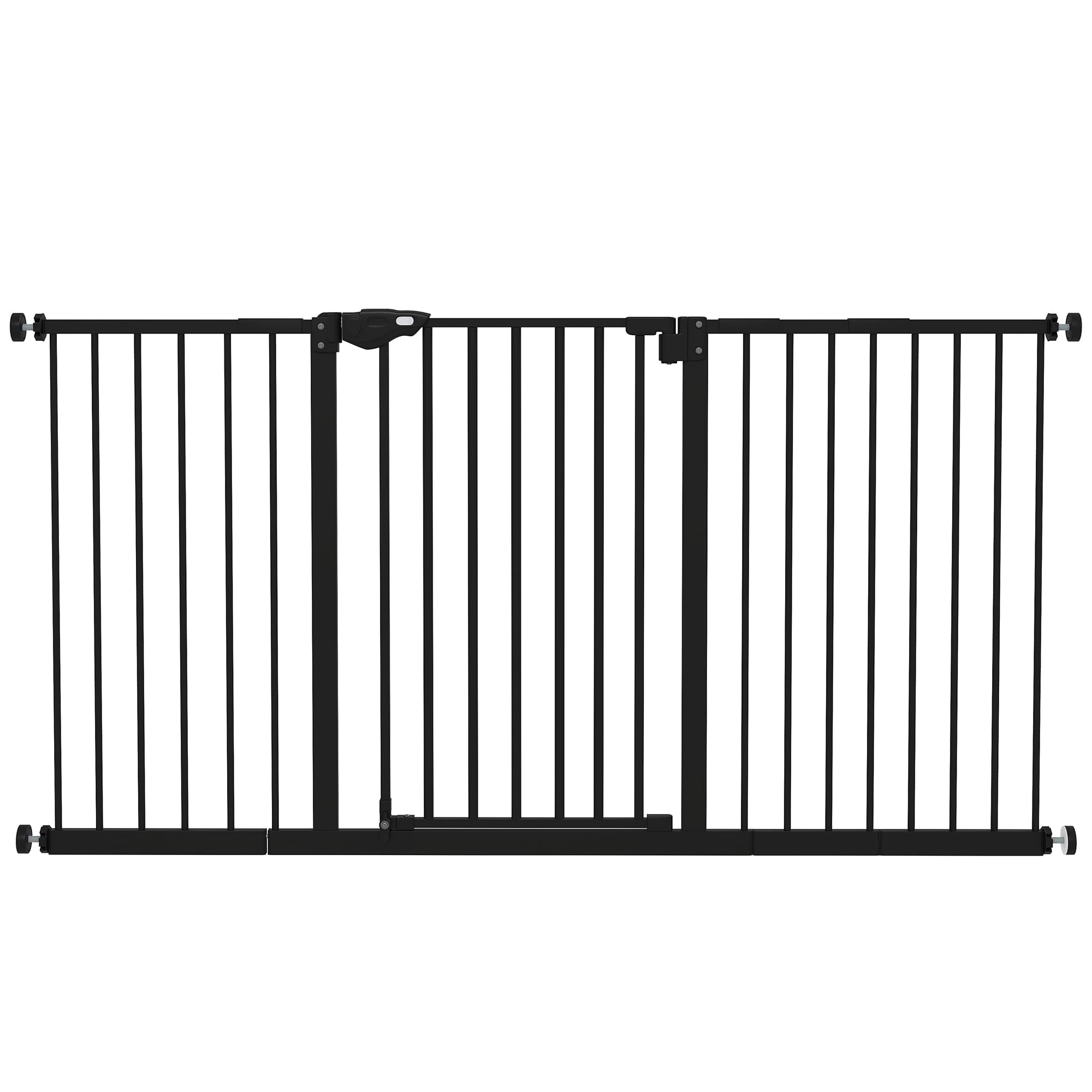 PawHut Retractable Pet Safety Gate Dog Barrier Home Doorway Corridors Room Divider Stair w/ 3 Extensions, Adjustable Screws 76.2 x 152.3 cm | Aosom UK