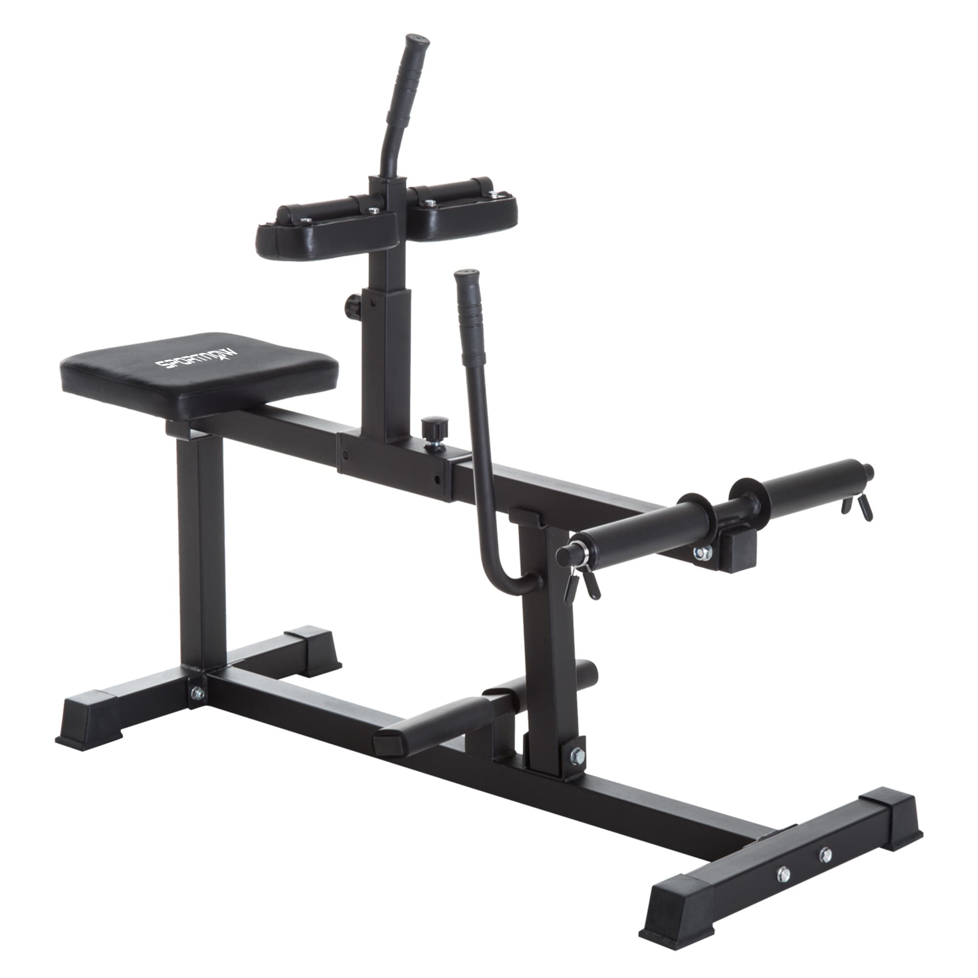 SPORTNOW Seated Leg Extension Machine, Adjustable Leg Raise Machine and Curl Machine with Plate Loaded for Hip, Lower Body and Home Gym Workout