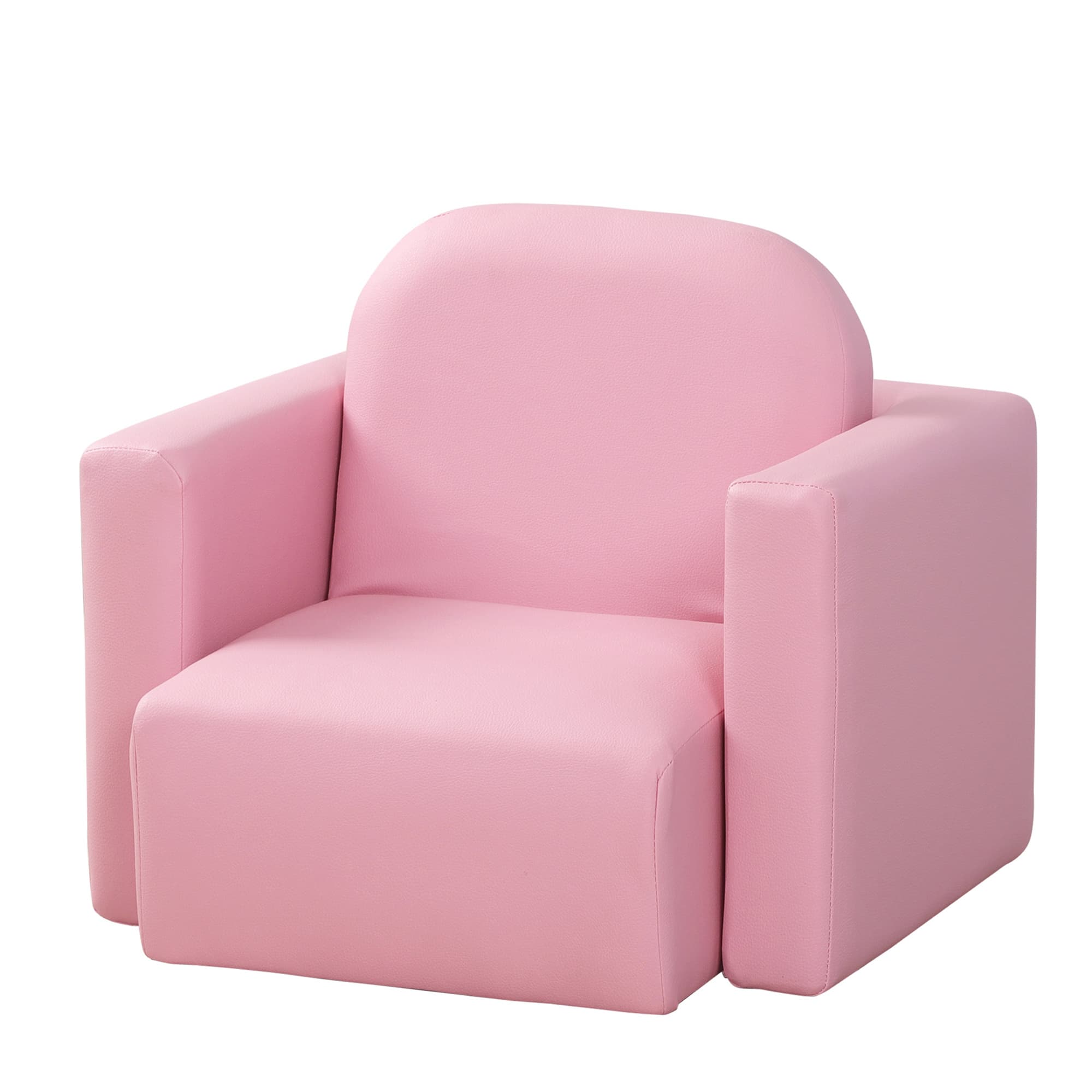 HOMCOM 2 In 1 Toddler Sofa Chair, 48 x 44 x 41 cm, for Game Relax Playroom, Pink | Aosom UK