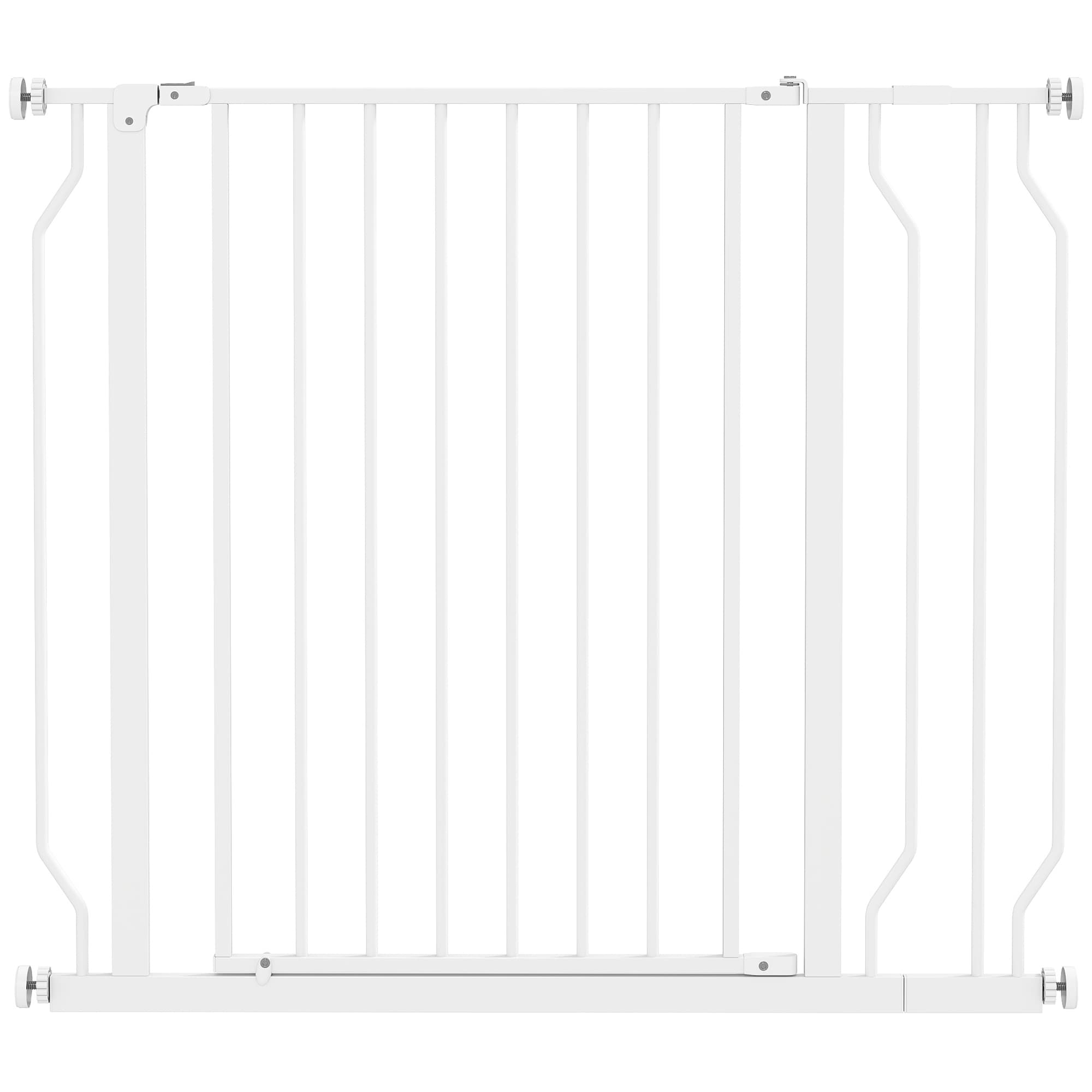PawHut Wide Dog Safety Gate, with Door Pressure, for Doorways, Hallways, Staircases - White | Aosom UK