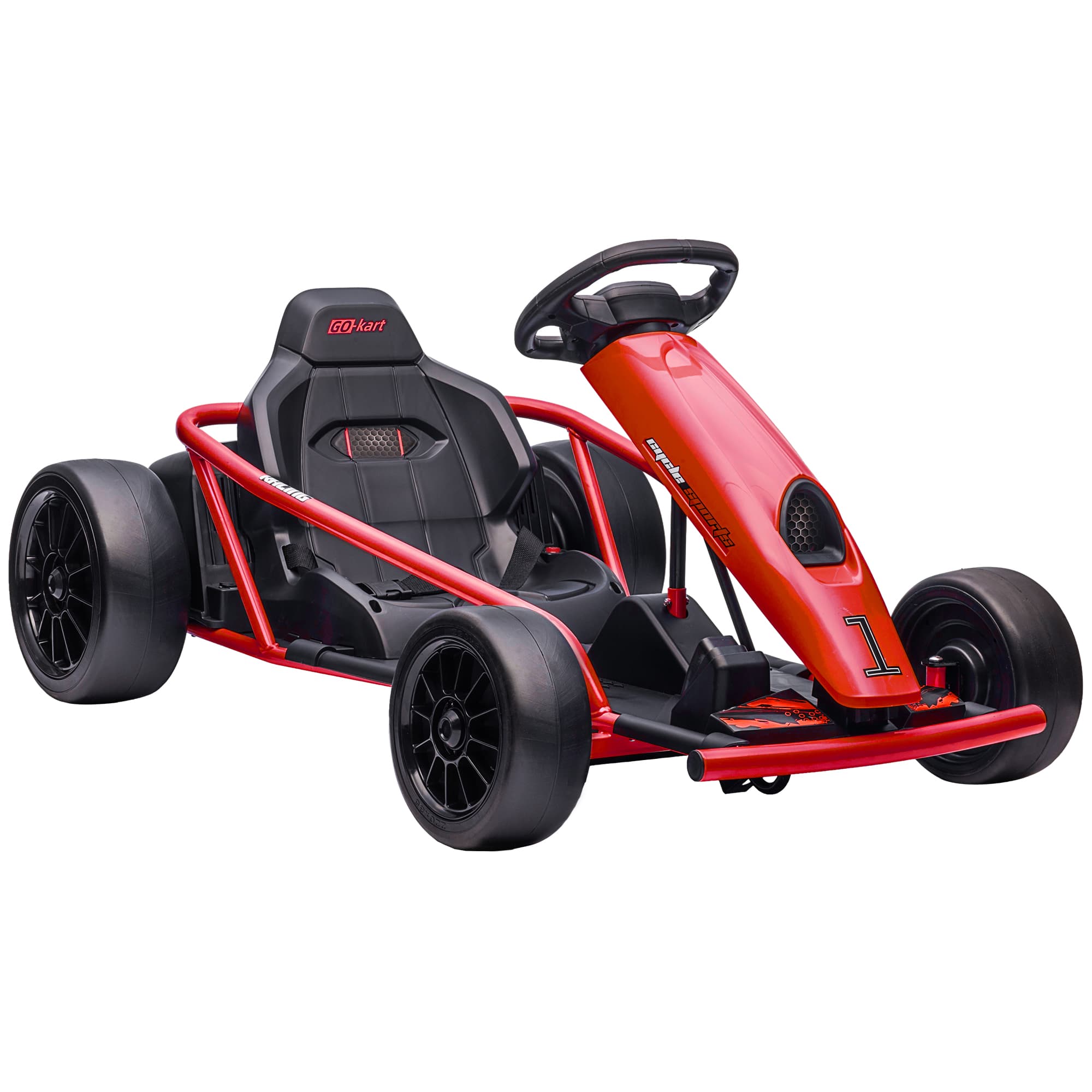 HOMCOM 24V Electric Go Kart for Kids, Drift Ride-On Racing Go Kart with 2 Speeds, for Boys Girls Aged 8-12 Years Old, Red | Aosom UK