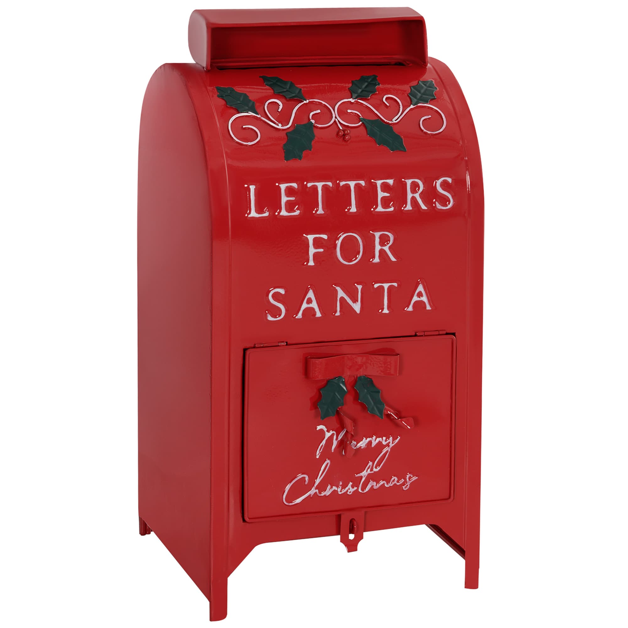 HOMCOM Christmas Post Box, Letters for Santa Mailbox, Freestanding or Wall Mounted Postbox, Indoor Christmas Decoration, Red | Aosom UK
