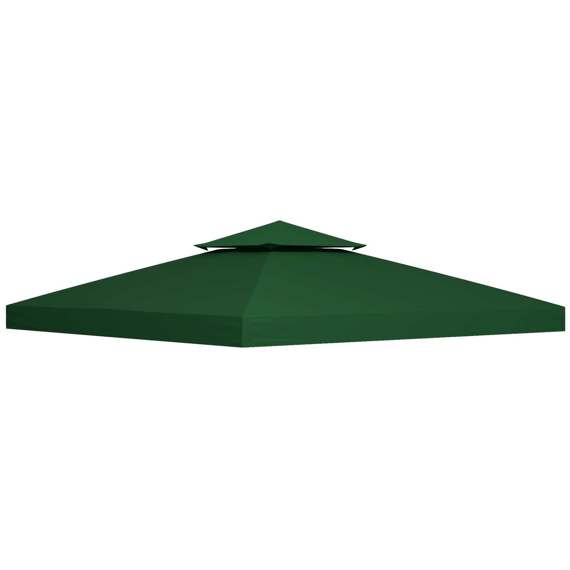 Outsunny 3 x 3 m Gazebo Top Cover Double Tier Canopy Replacement Pavilion Roof Dark Green