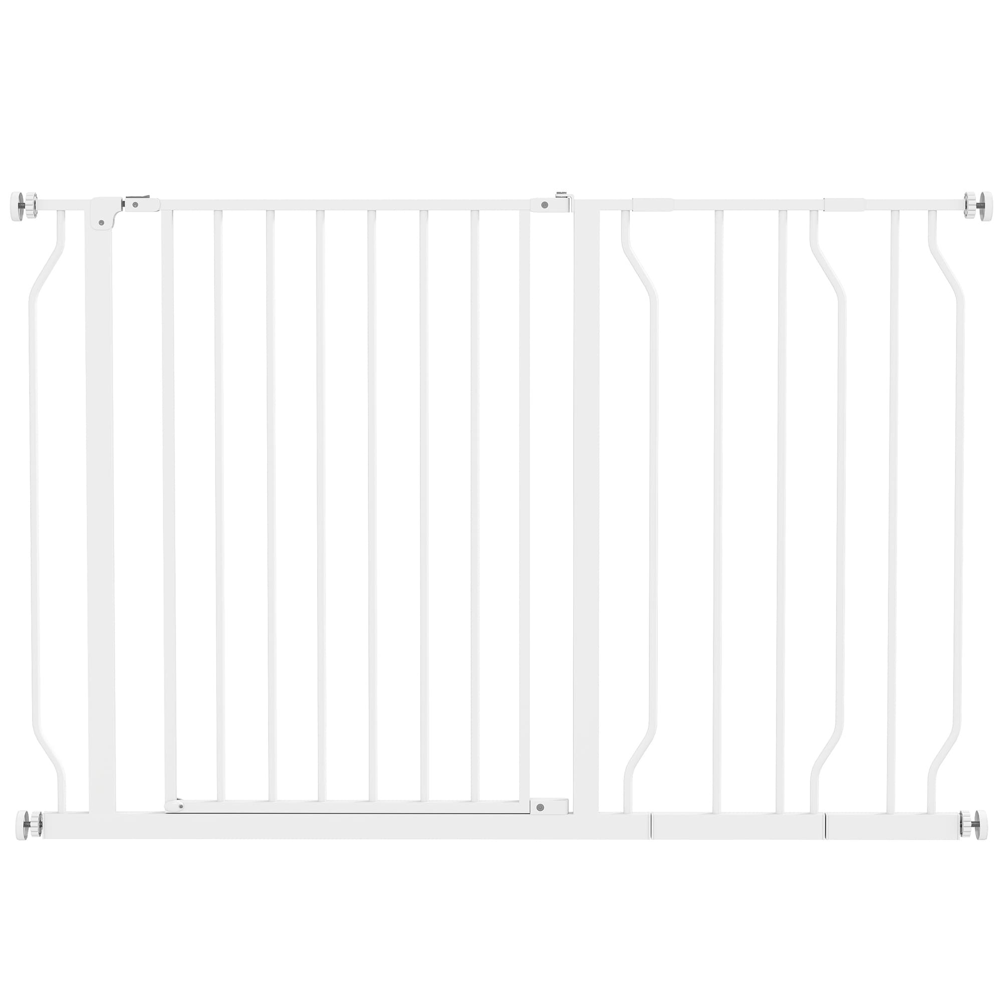 PawHut Dog Gate Dog Gate for Stairs Stays for Doorways, Corridors, Staircases, Firmly Upright When in Use, 75-115cm, White | Aosom UK