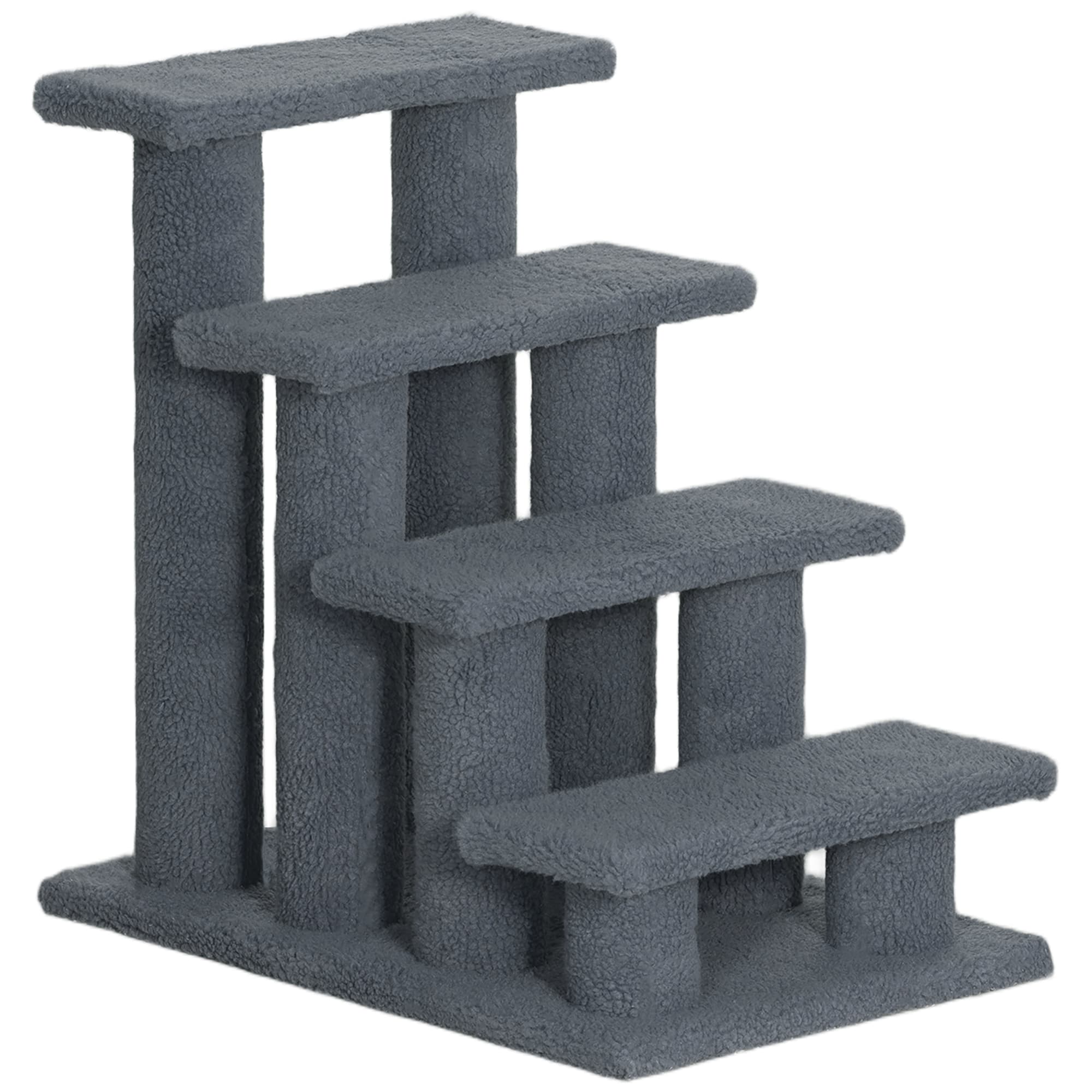 PawHut Pet Steps, Portable Stairs for Bed Access, Suitable for Cats & Older Animals, 63.5x43x60cm, Grey | Aosom UK
