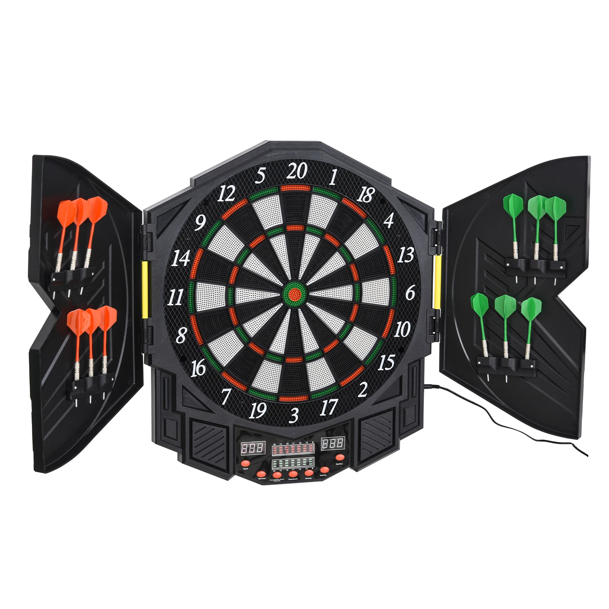HOMCOM Electronic Dart Board Set Led Digital Score Display Soft Tip Speaker Sound With Darts 27 Games