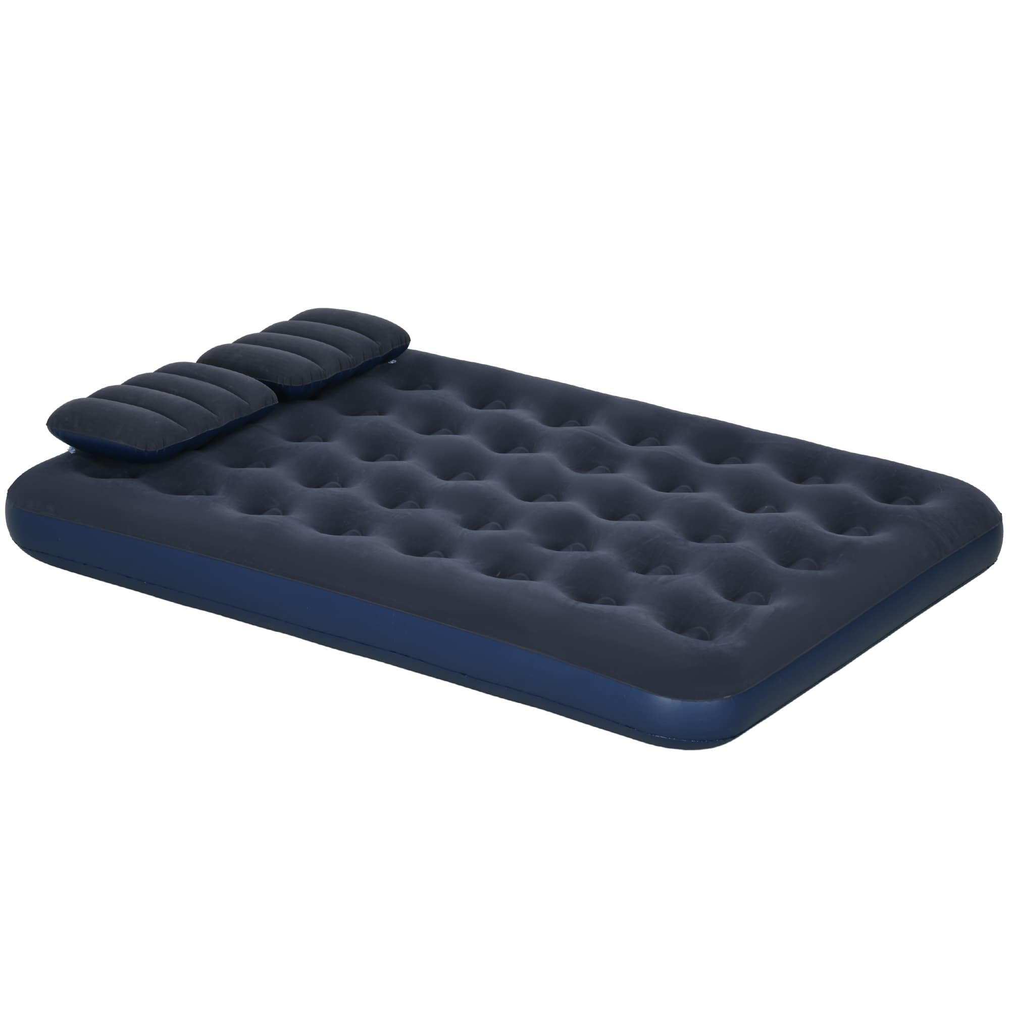 Outsunny Inflatable Slumber: Queen-Size Air Bed with Built-In Pump, Comfy Sleeping Solution, Azure Blue | Aosom UK