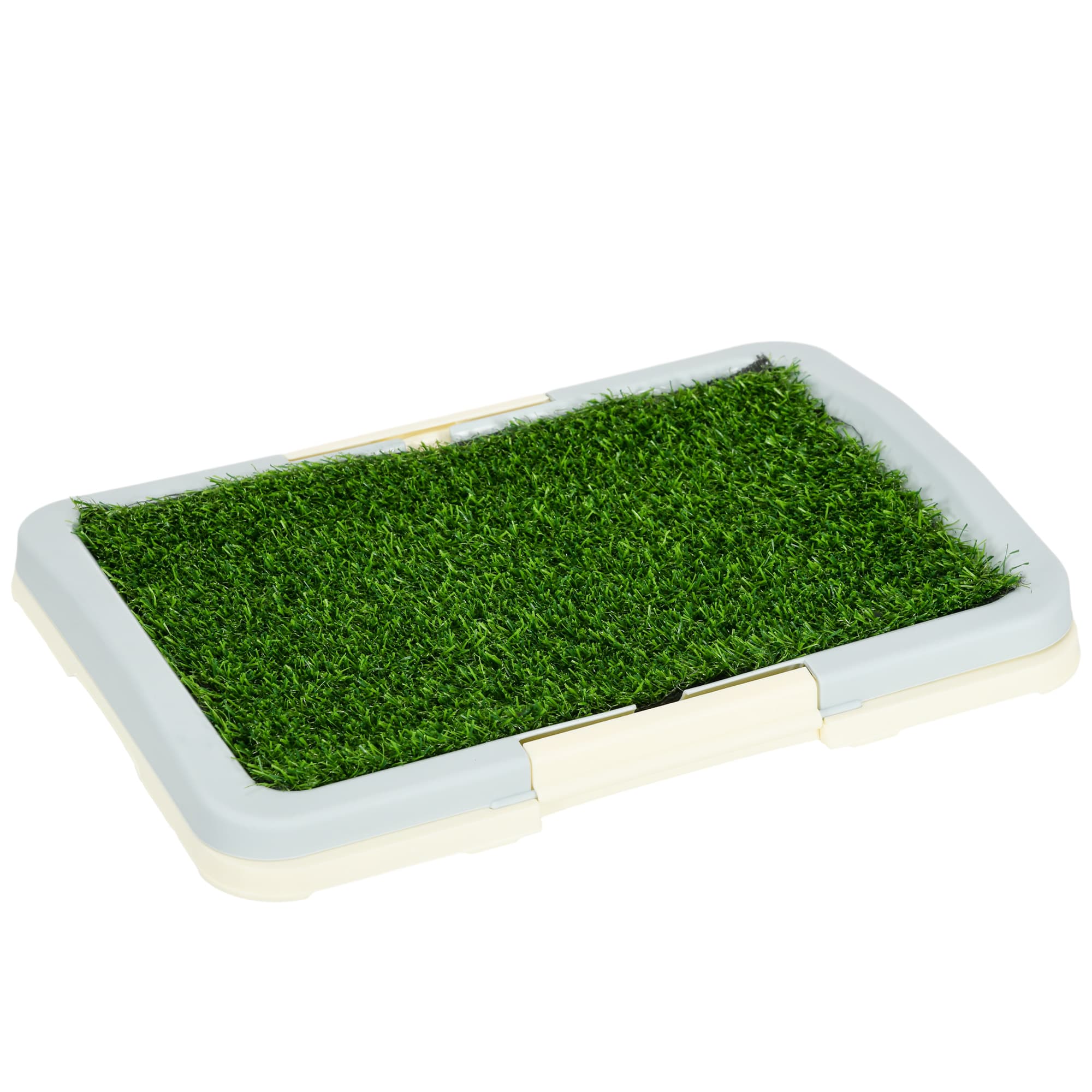 PawHut Puppy Training Pad Indoor Portable Puppy Pee Pad with Artificial Grass, Grid Panel, Tray, 46.5 x 34cm | Aosom UK