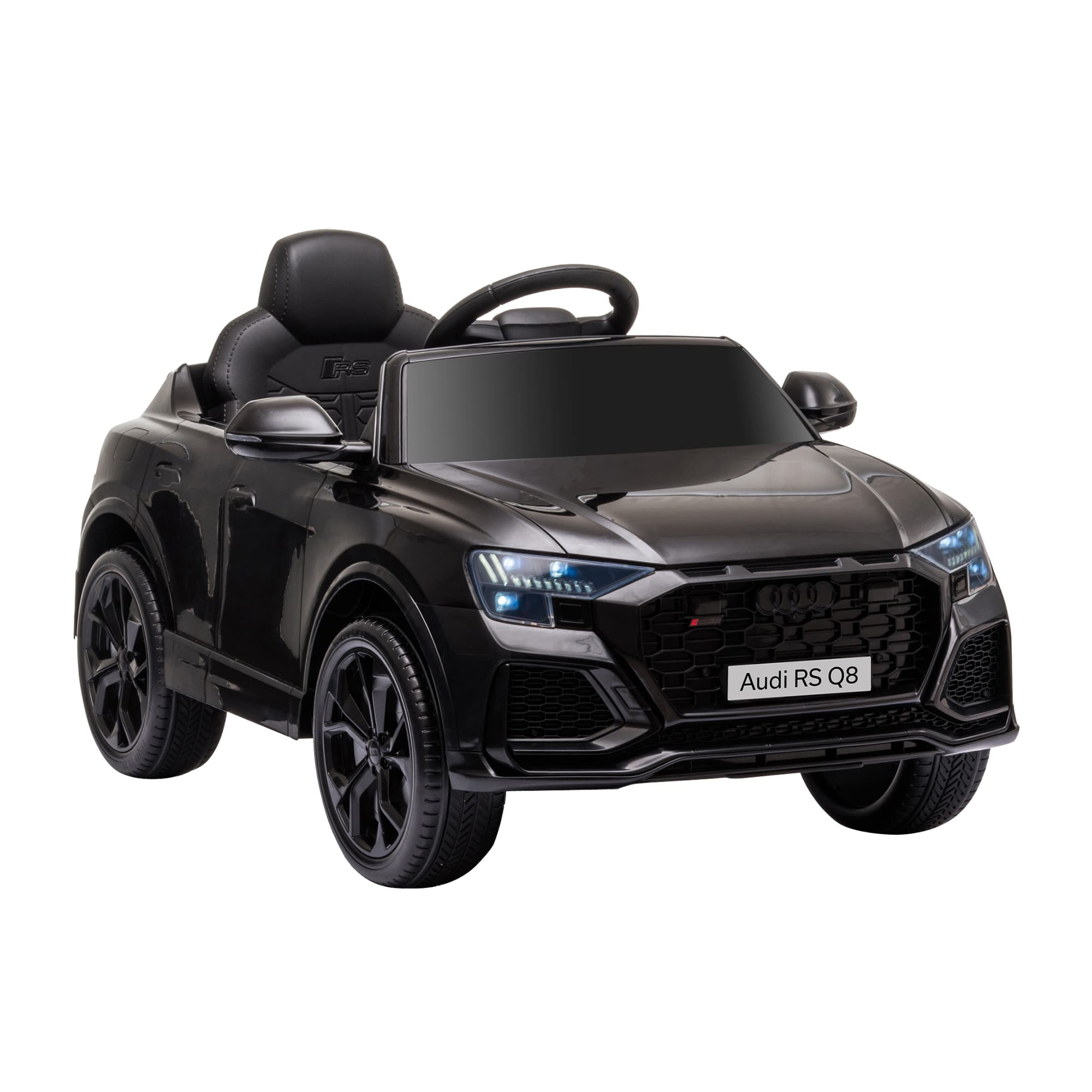 Kids Electric Ride On Car HOMCOM 6V Audi RS Q8 Licensed Electric Car for Kids, Remote Control, Music & Lights, Jet Black | Aosom UK