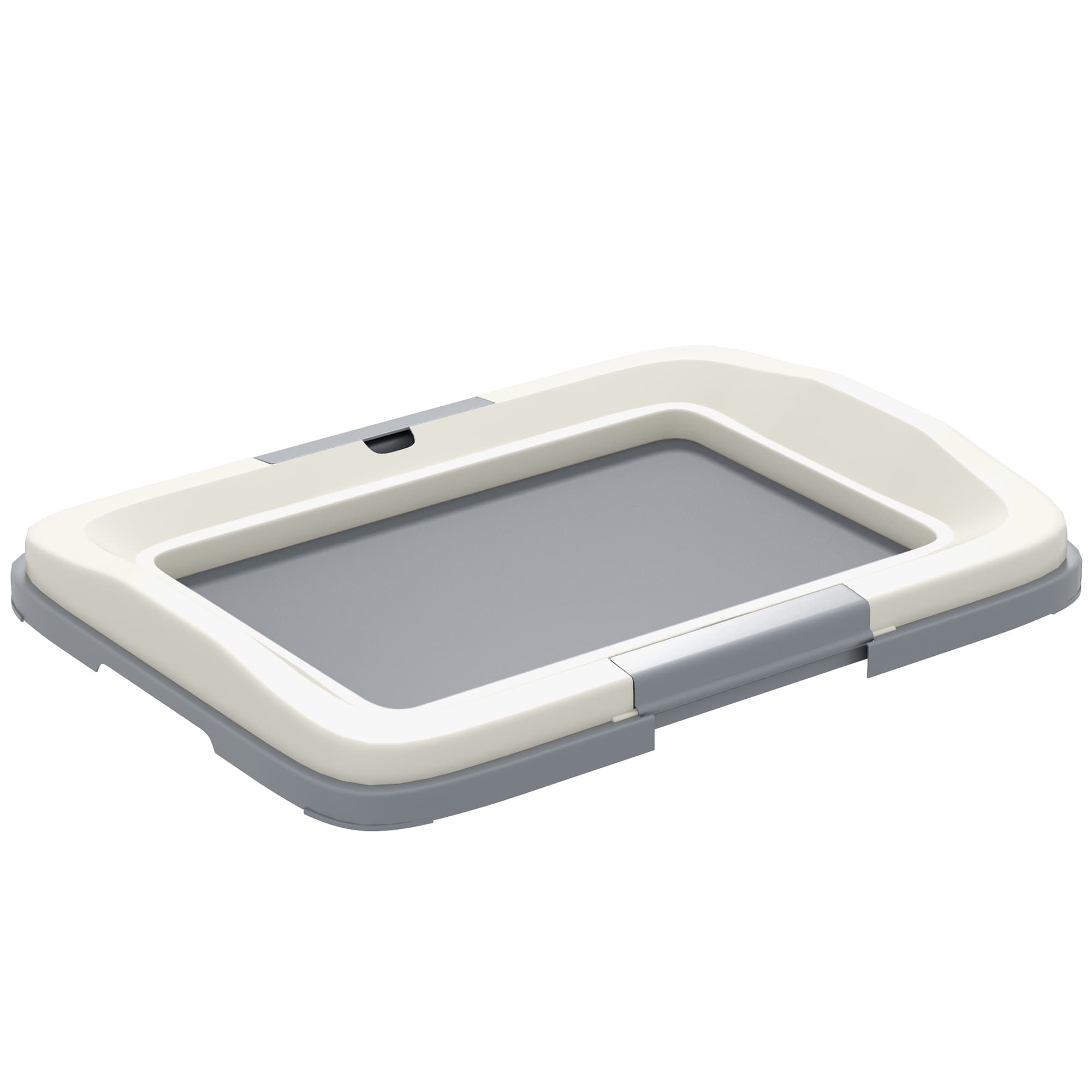 PawHut Potty Training Puppy for Puppy & Elderly Dogs w/ Disassemblable Tray & Frame, Dog Toilet Tray for Training Dogs, Grey, White | Aosom UK thumbnail 2