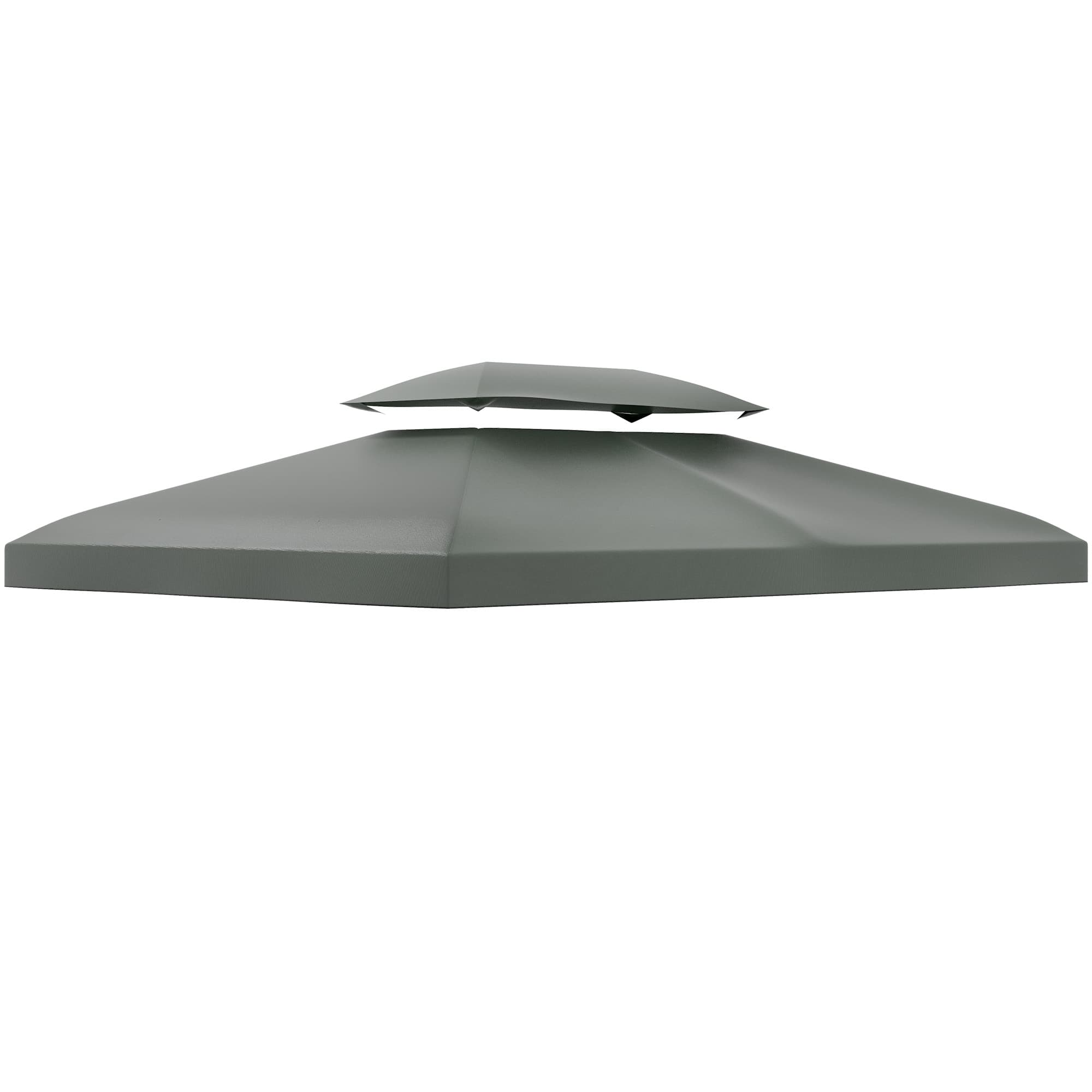 Outsunny Gazebo Replacement Canopy 3x4m, 2 Tier Roof Top UV Protection Cover for Garden Patio Awning Shelters, Deep Grey | Aosom UK